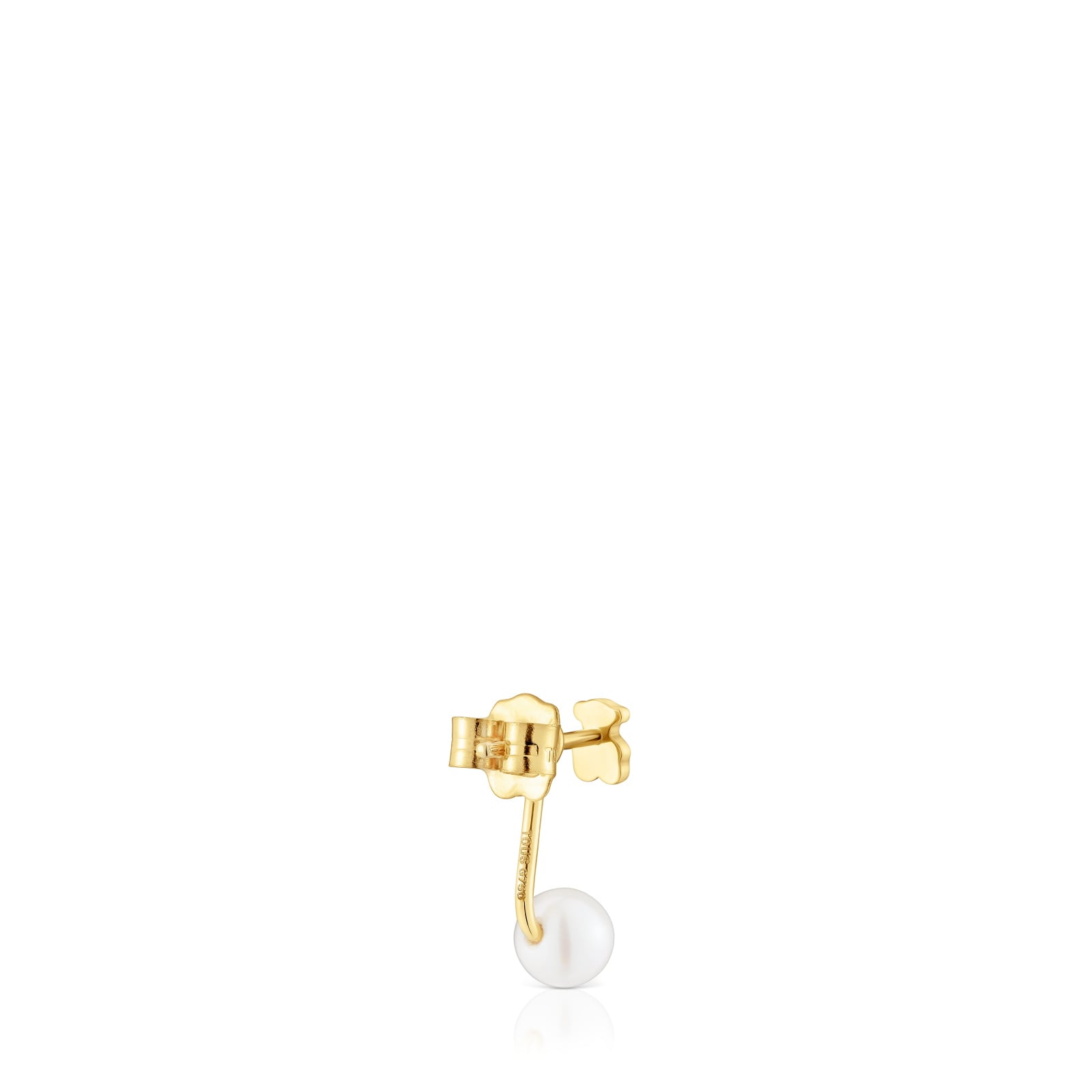 ARETES PIERCING ORO 1ªLEY OSO 4,5MM PERLA - 3