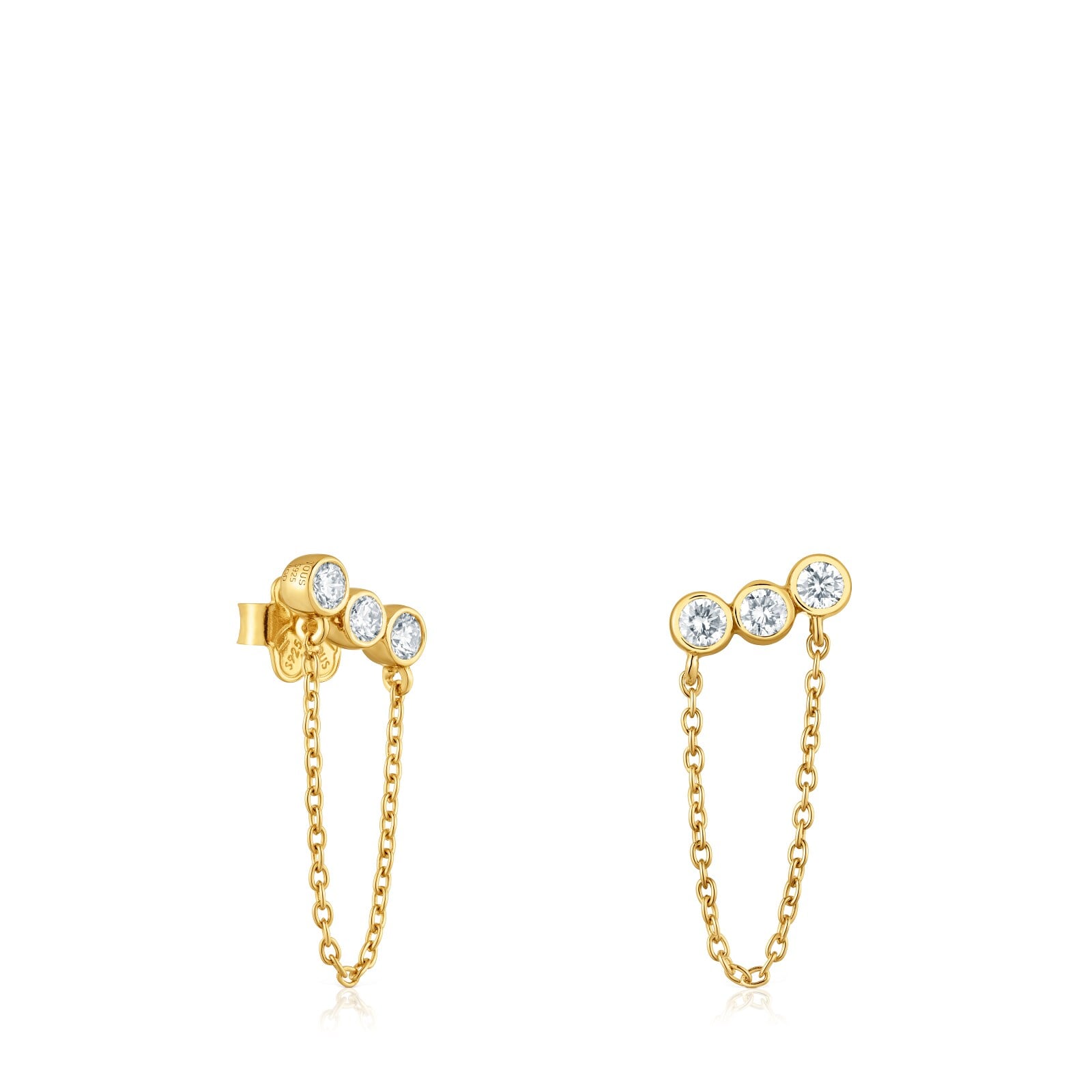 ARETES PLATA 1ªLEY BAÑO LGD 0.48CT G/VS - 1
