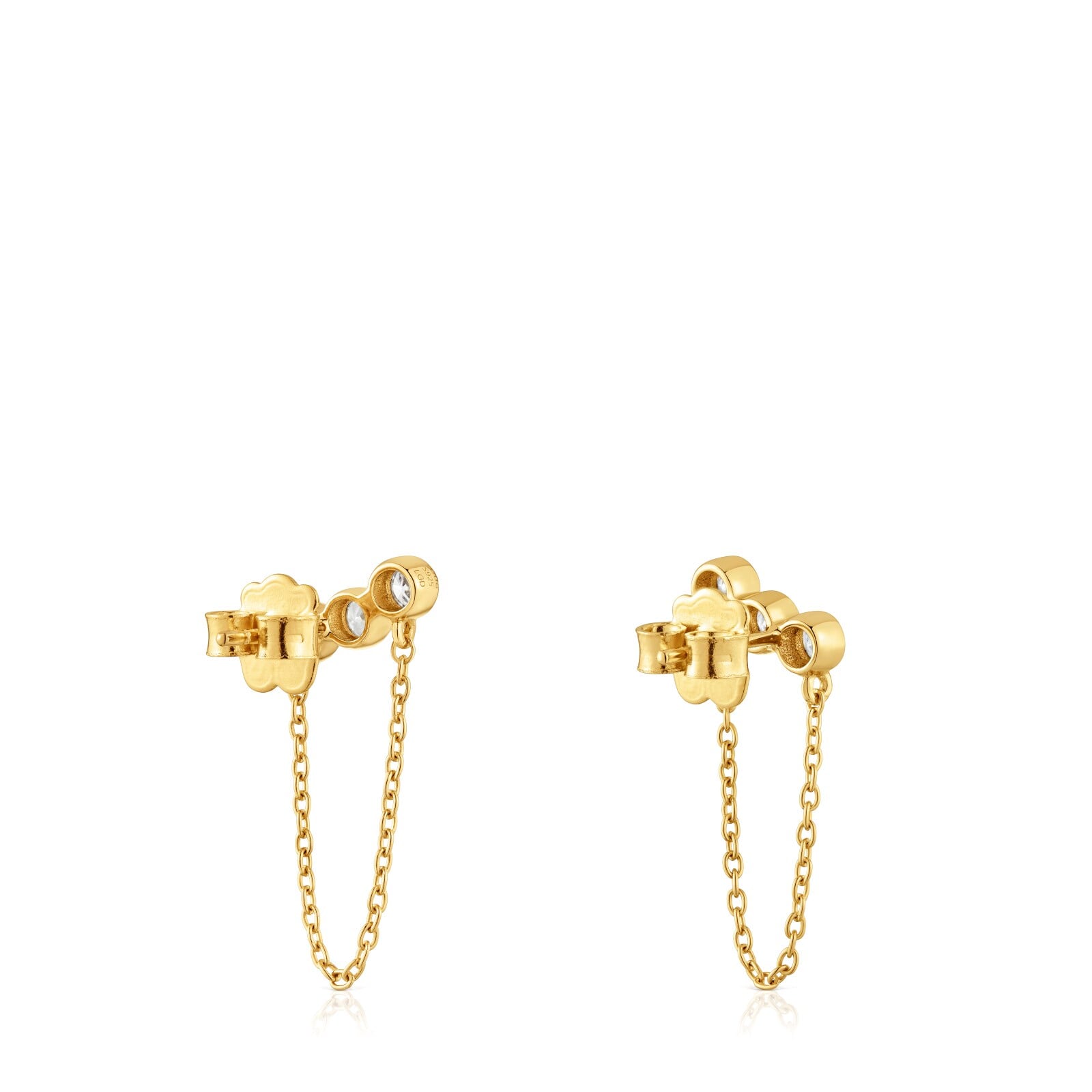 ARETES PLATA 1ªLEY BAÑO LGD 0.48CT G/VS - 2