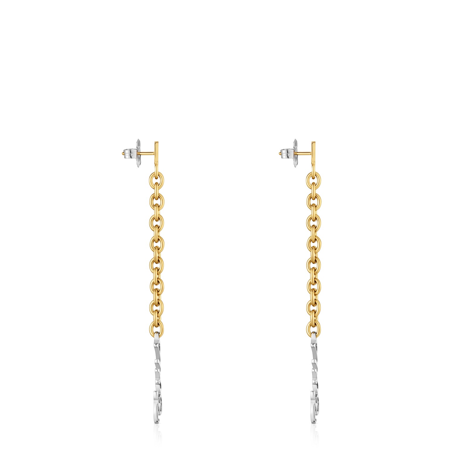 ARETES ACERO/IP DORADO CADENA 84MM - 3