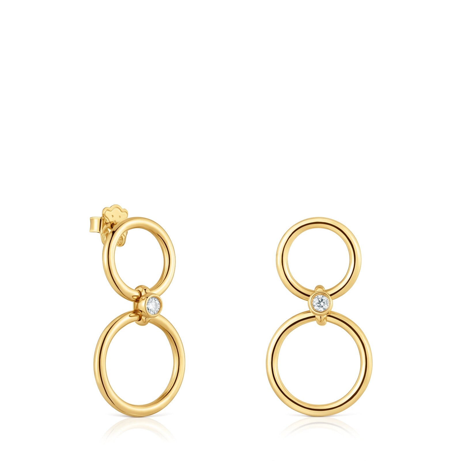 ARETES PLATA 1ªLEY BAÑO LGD 0.16CT G/VS - 1