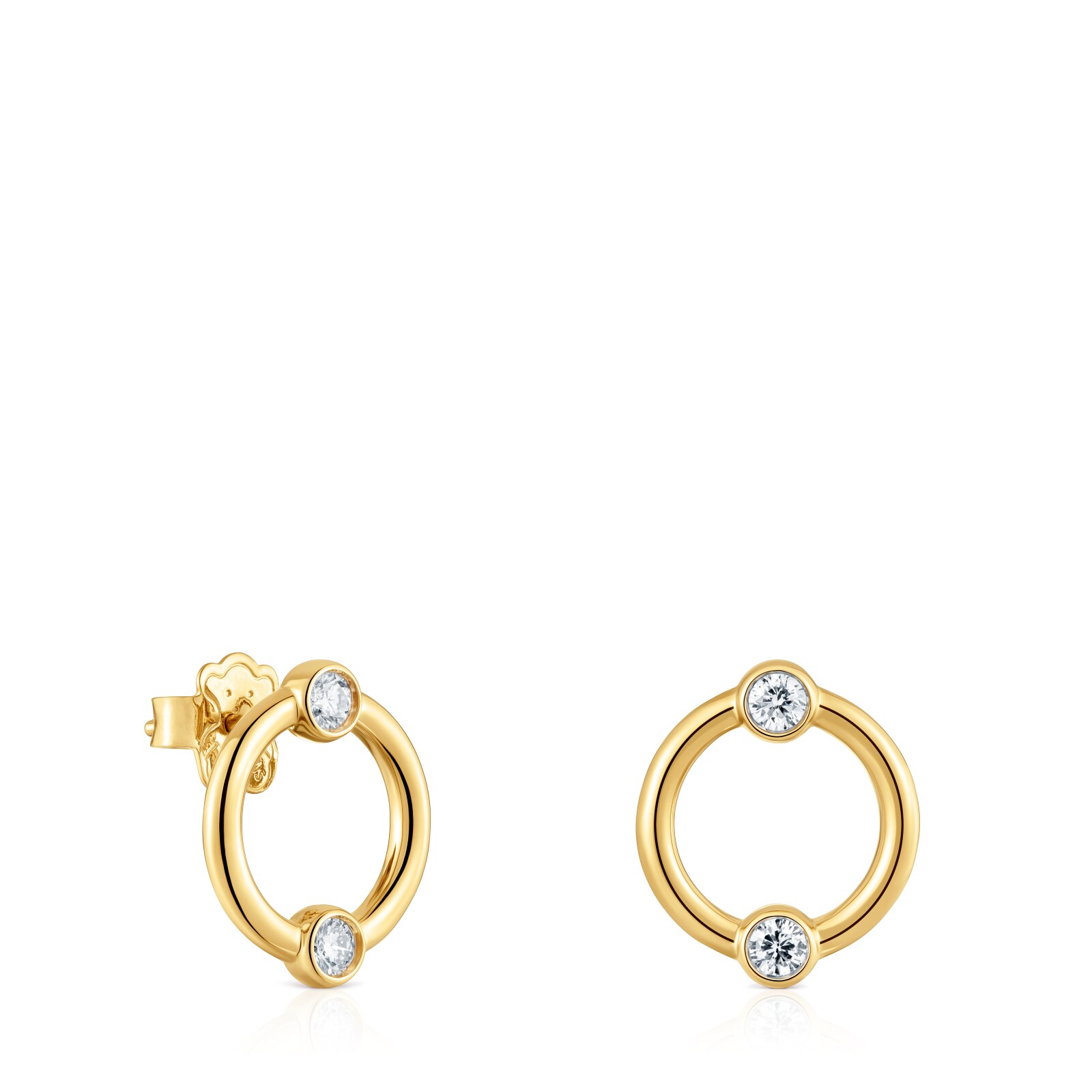 ARETES PLATA 1ªLEY BAÑO LGD 0.32CT G/VS - 1