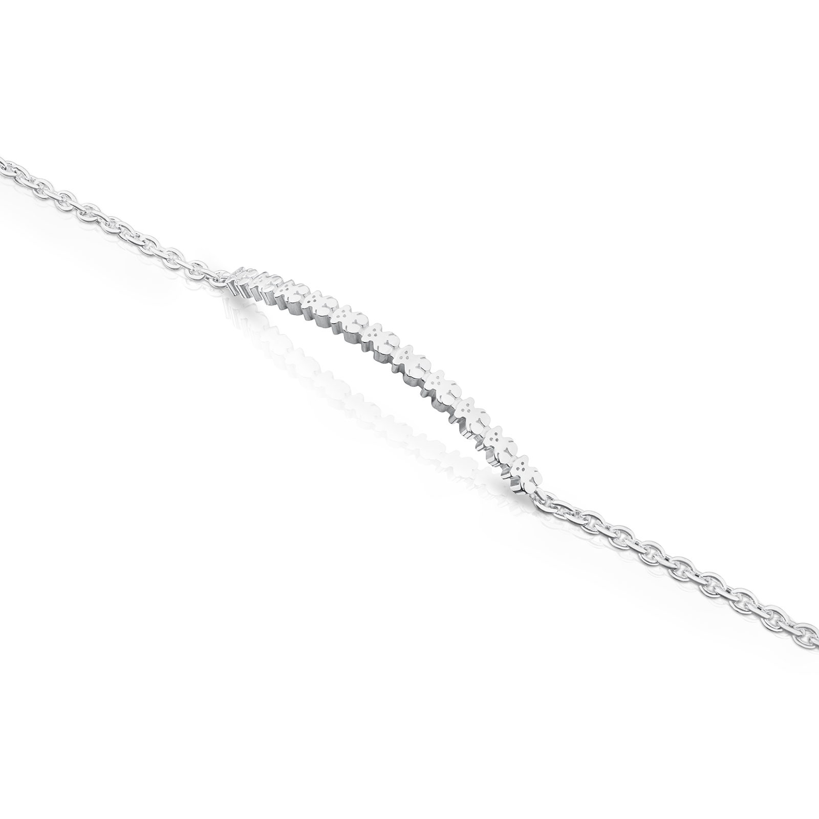 PULSERA PLATA 1ªLEY BARRA OSOS 3MM - 3