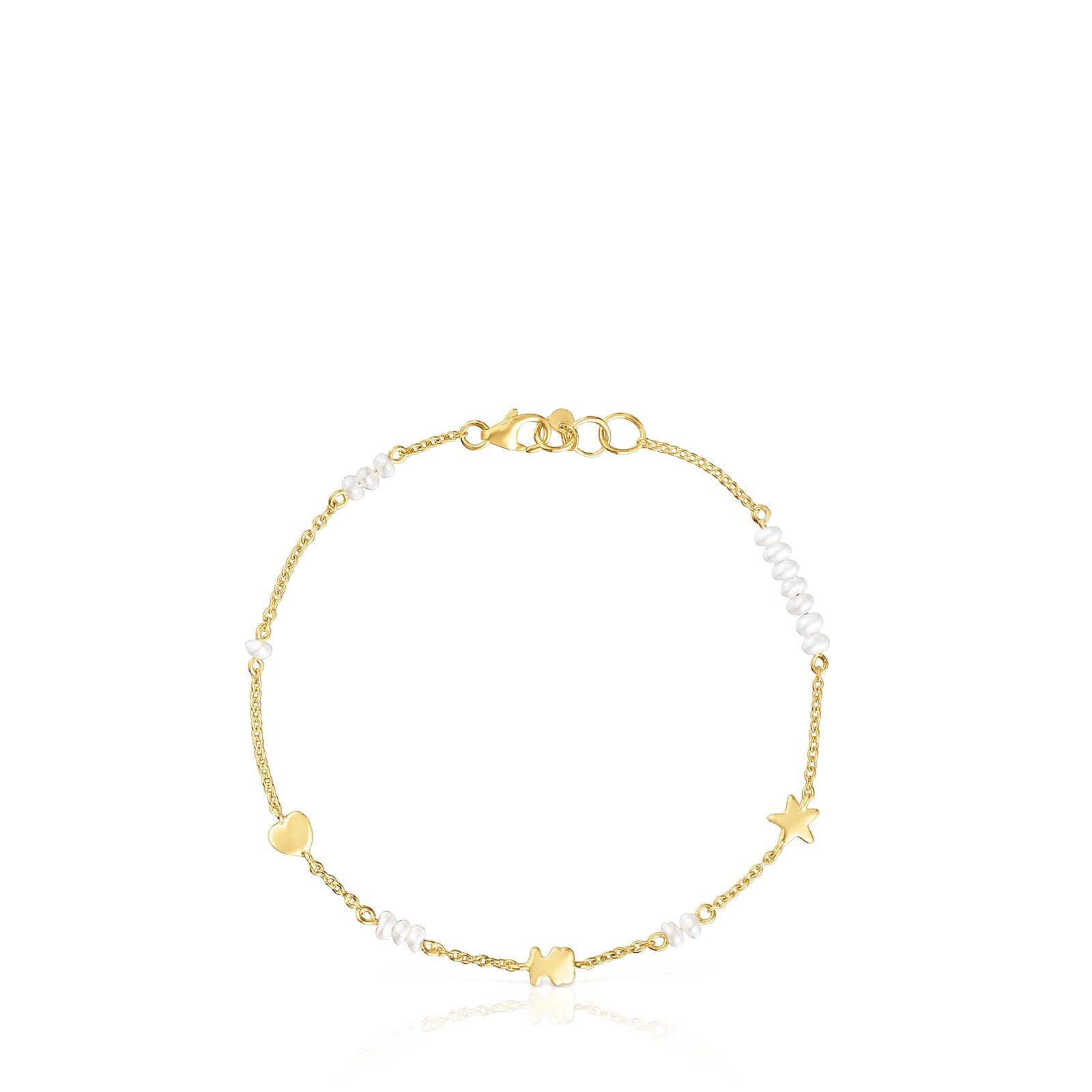PULSERA CADENA DE ORO CON MOTIVOS Y PERLAS CULTIVADAS SWEET DOLLS - 2