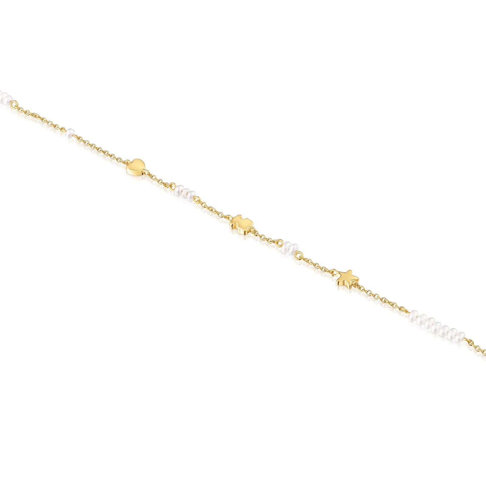 PULSERA CADENA DE ORO CON MOTIVOS Y PERLAS CULTIVADAS SWEET DOLLS - 3