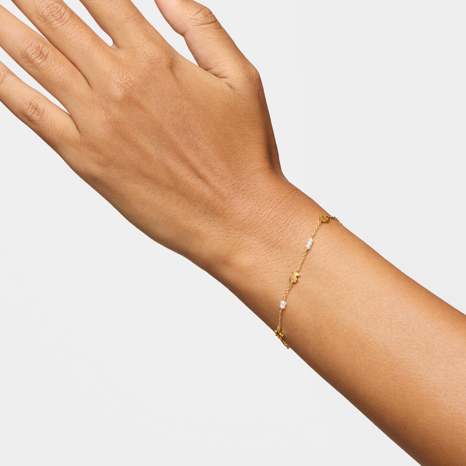 PULSERA CADENA DE ORO CON MOTIVOS Y PERLAS CULTIVADAS SWEET DOLLS - 4
