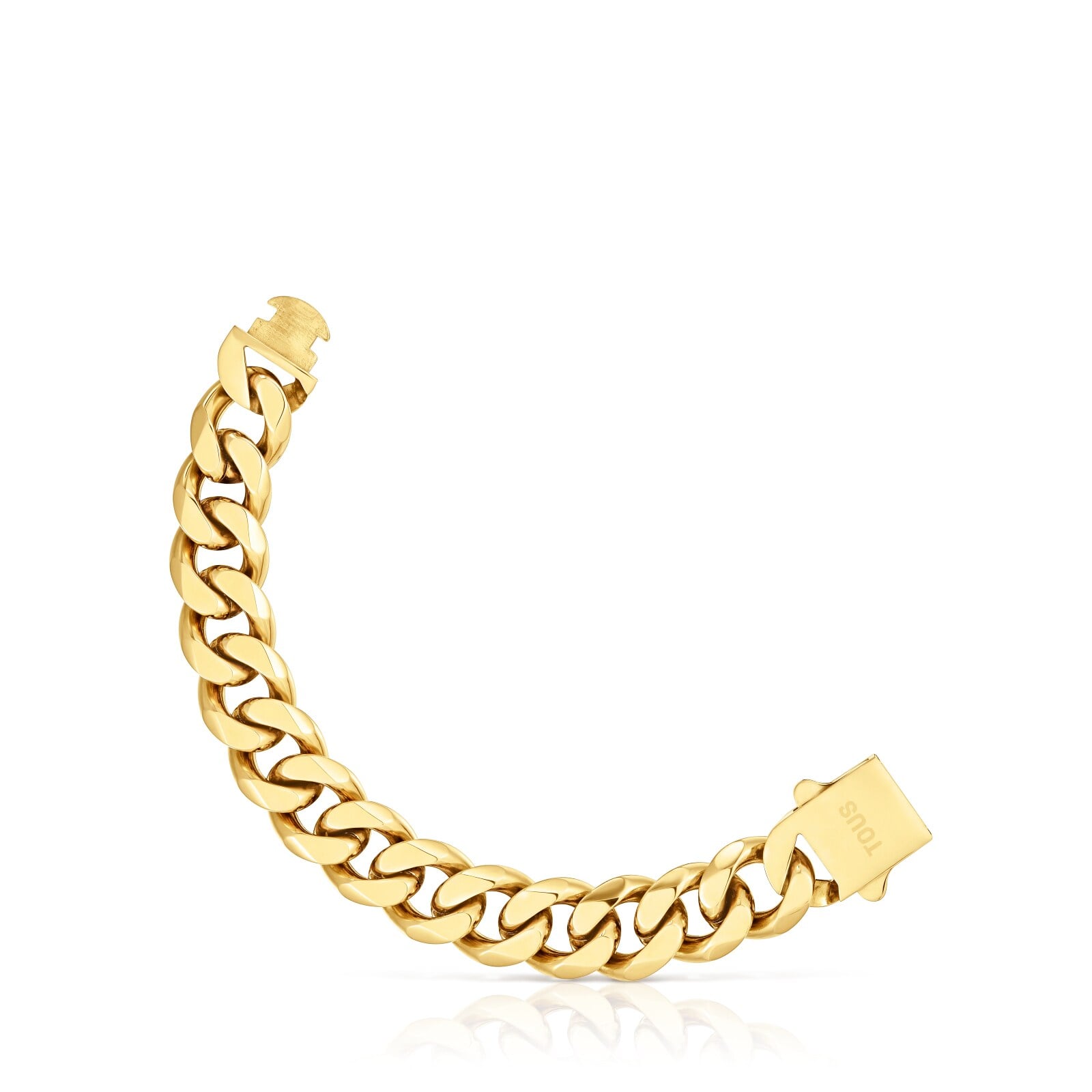 PULSERA CADENA BARBADA DE ACERO EN COLOR DORADO TOUS BASICS - 1