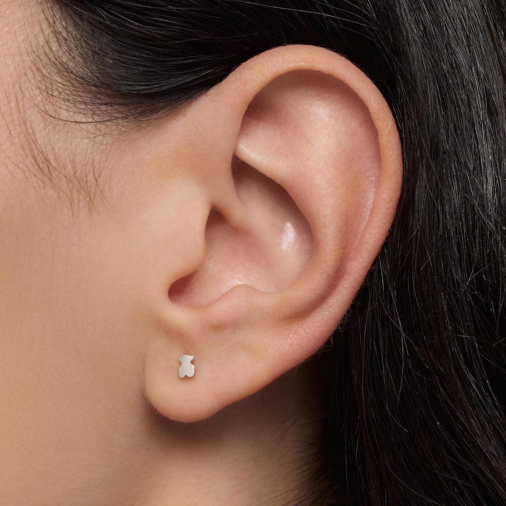 ARETES DE ORO BLANCO TOUS BABY - 4