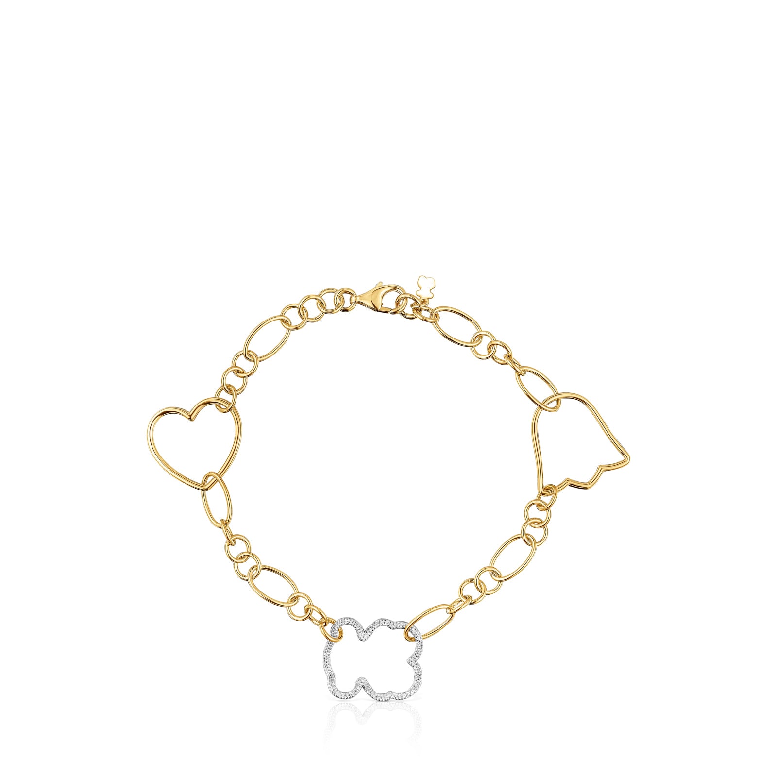 PULSERA CADENA BICOLOR CON MOTIVOS NEW SILUETA - 2