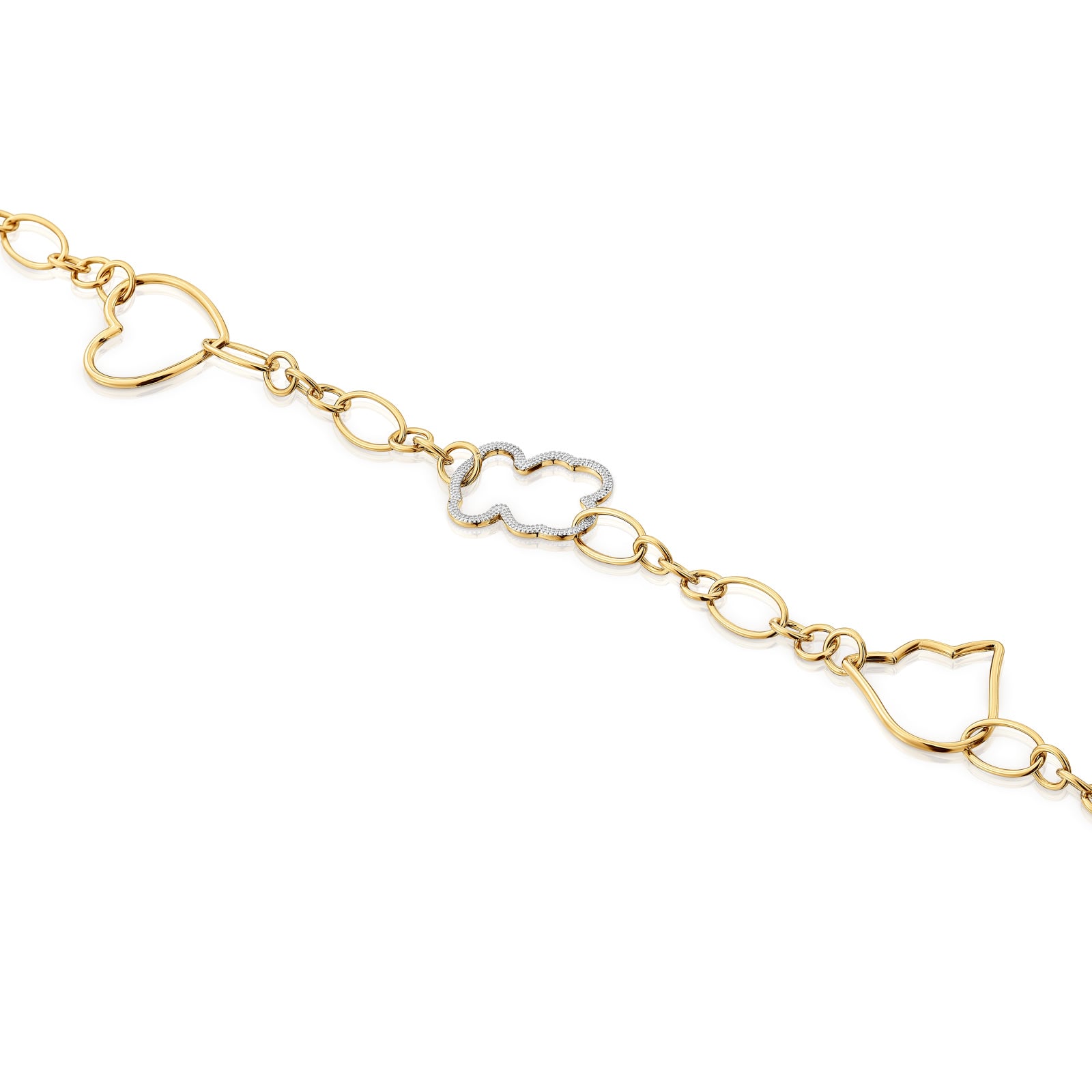 PULSERA CADENA BICOLOR CON MOTIVOS NEW SILUETA - 3