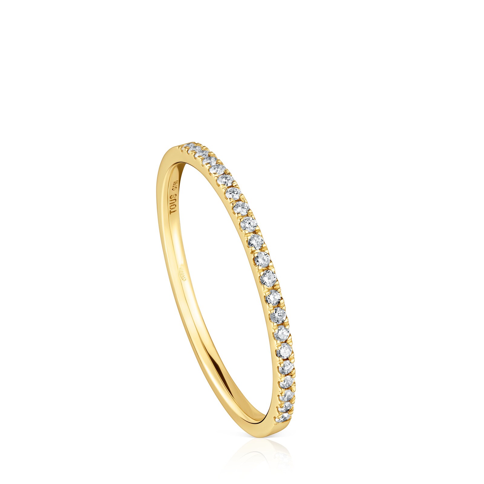 ANILLO MEDIA ALIANZA PEQUEÑA DE ORO CON DIAMANTES LES CLASSIQUES - 1