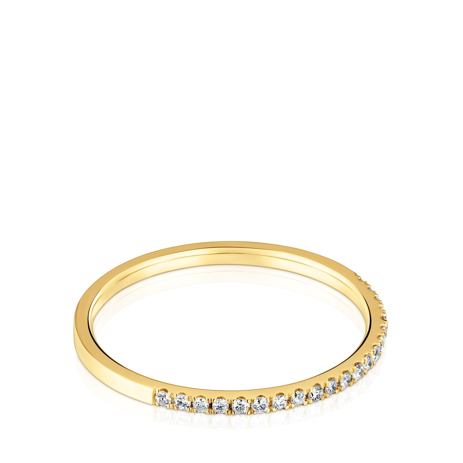 ANILLO MEDIA ALIANZA PEQUEÑA DE ORO CON DIAMANTES LES CLASSIQUES - 2