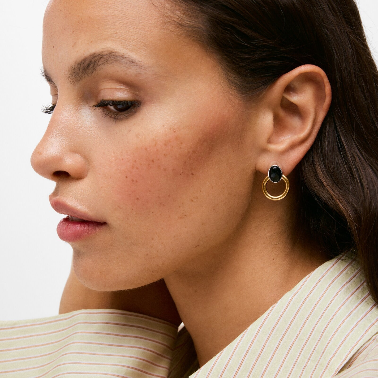 ARETES ARO BICOLOR CON ÓNIX TOUS GEM POWER - 4