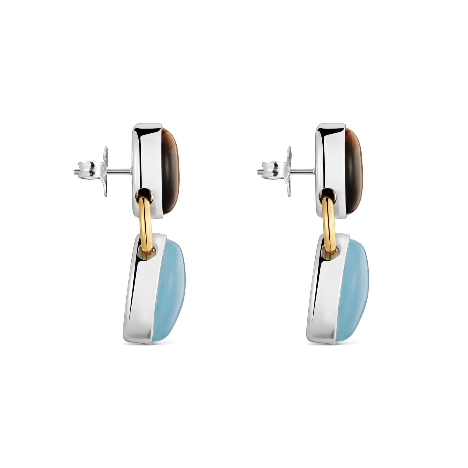 ARETES BICOLOR CON OJO DE TIGRE TOUS GEM POWER - 2