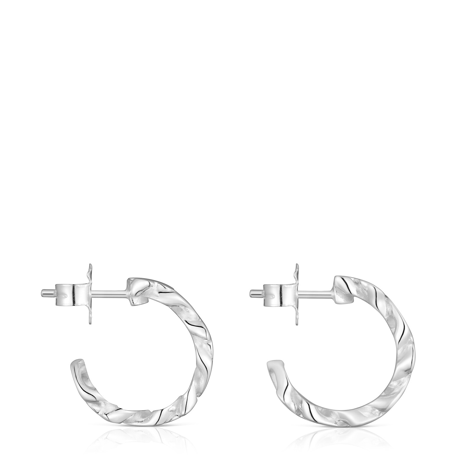 ARETES DE ARO DE PLATA 17 MM BEAR'S CHAIN - 2