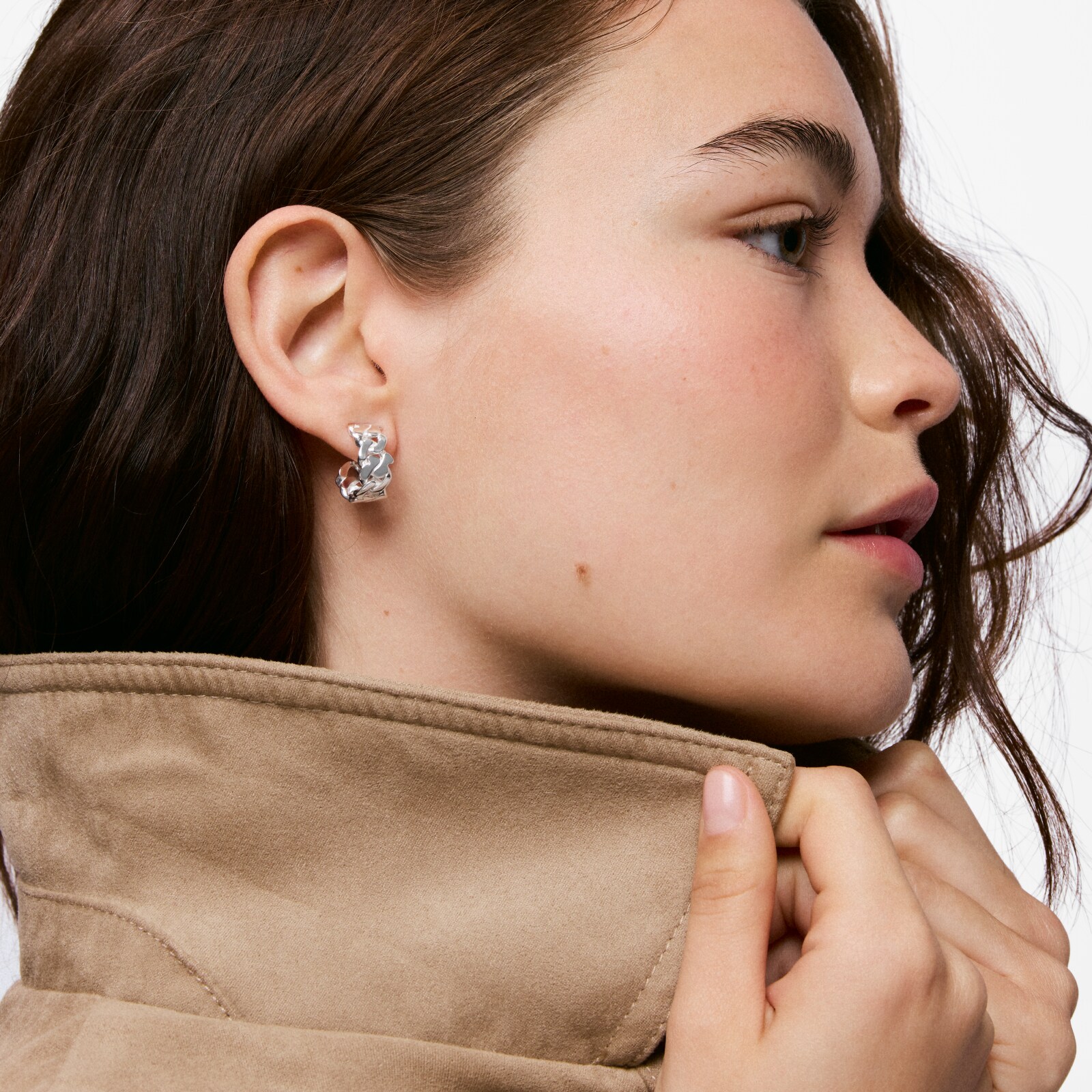 ARETES DE ARO DE PLATA 17 MM BEAR'S CHAIN - 4