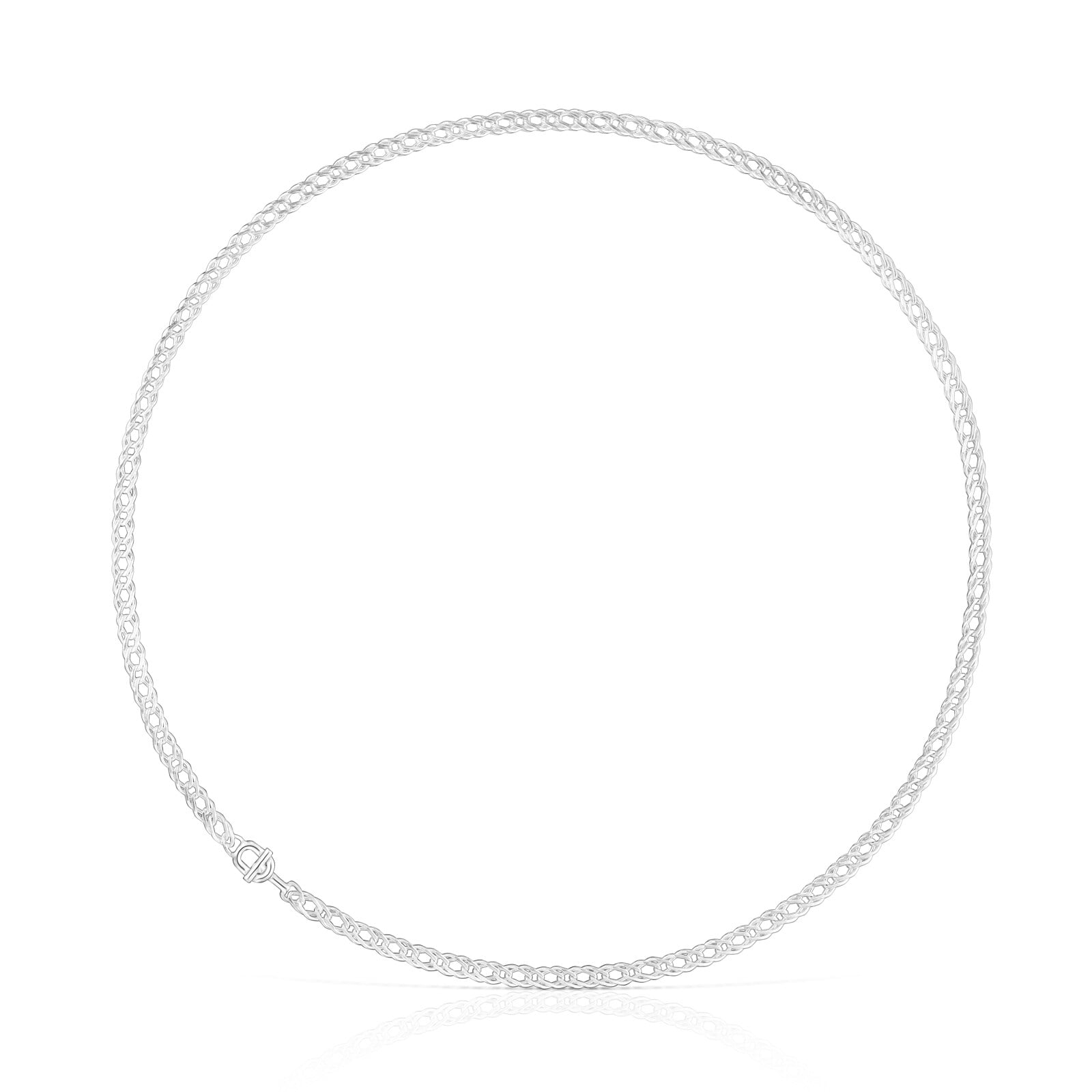 COLLAR CADENA DOBLE BARBADA DE PLATA TOUS MANIFESTO - 1