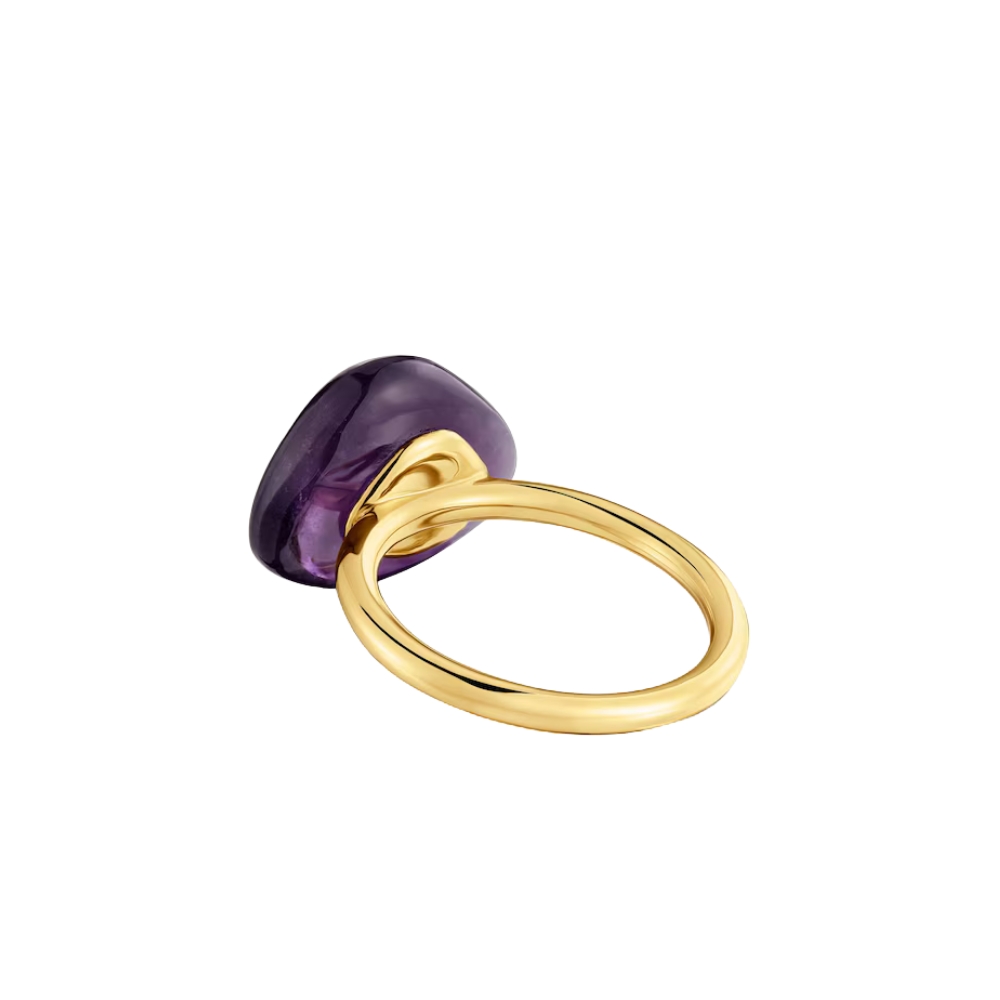 ANILLO CON BAÑO DE ORO 18 KT Y AMATISTA TOUS COLOR DOTS TALLA 14 - 3
