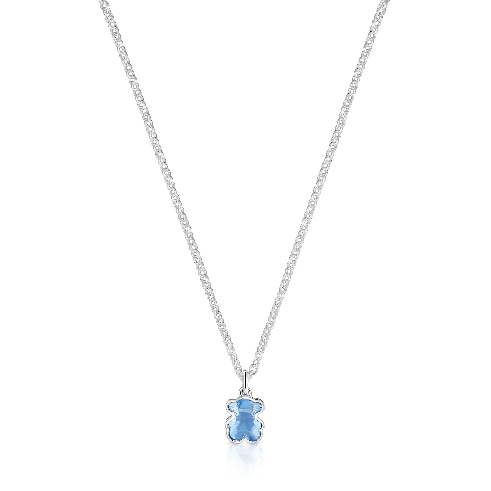 COLLAR CORTO DE PLATA Y ESPINELA AZUL CREADA EN LABORATORIO ICON COLOR LGG - 2