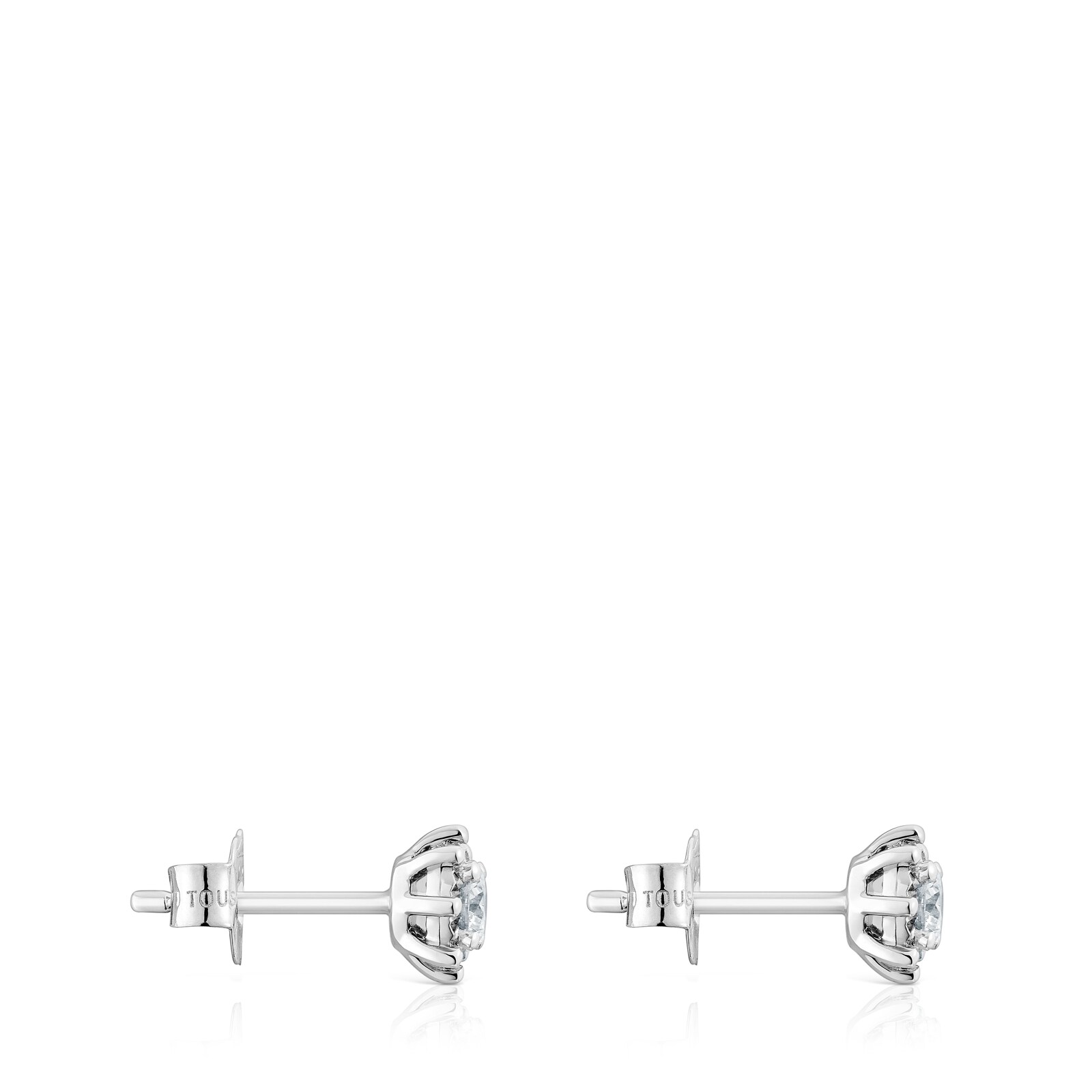 ARETES PEQUEÑOS DE ORO BLANCO Y DIAMANTES 0,20 CT LES CLASSIQUES - 2