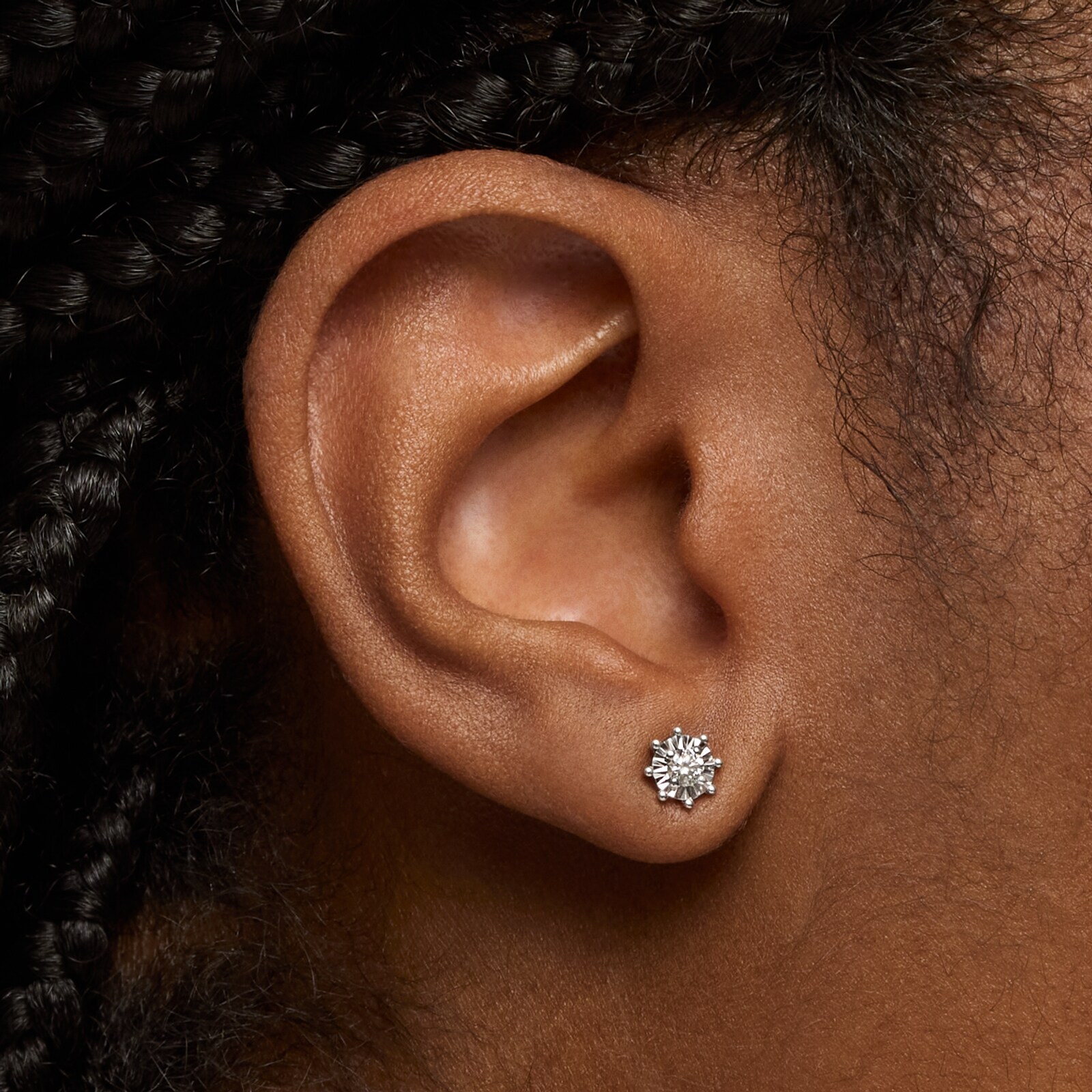 ARETES PEQUEÑOS DE ORO BLANCO Y DIAMANTES 0,20 CT LES CLASSIQUES - 4
