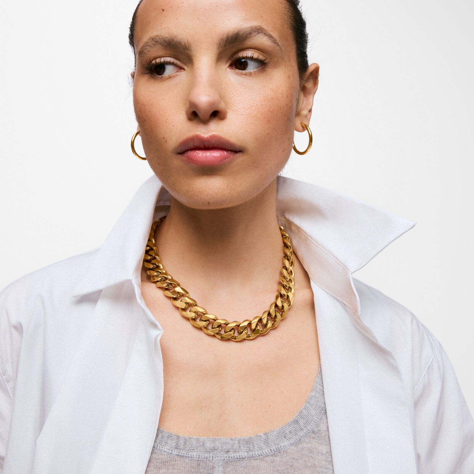 COLLAR CADENA BARBADA DE ACERO EN COLOR DORADO TOUS BASICS - 6