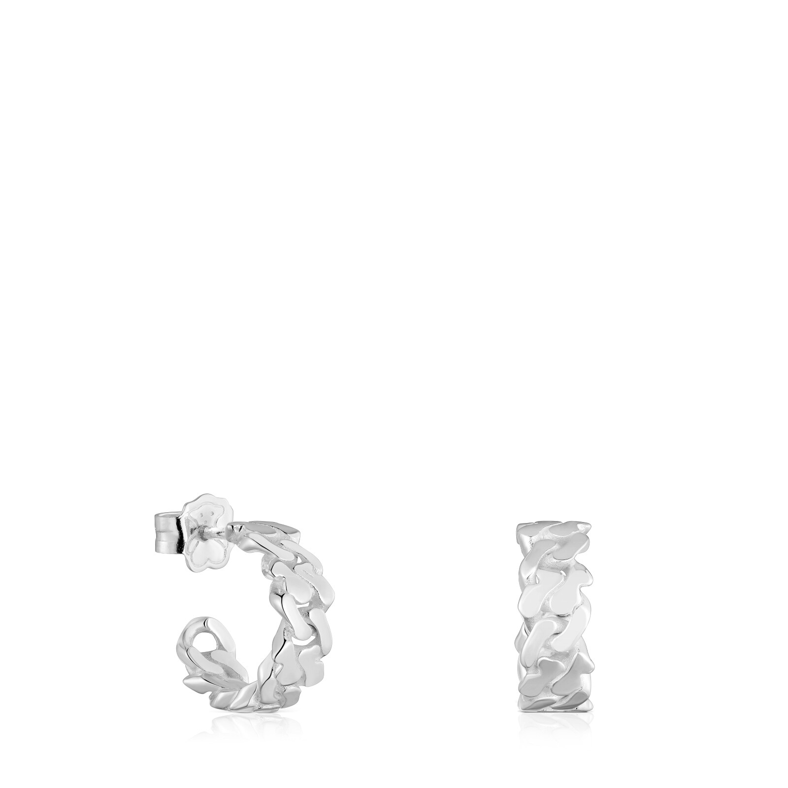 ARETES DE ARO DE PLATA 27 MM BEAR'S CHAIN - 1