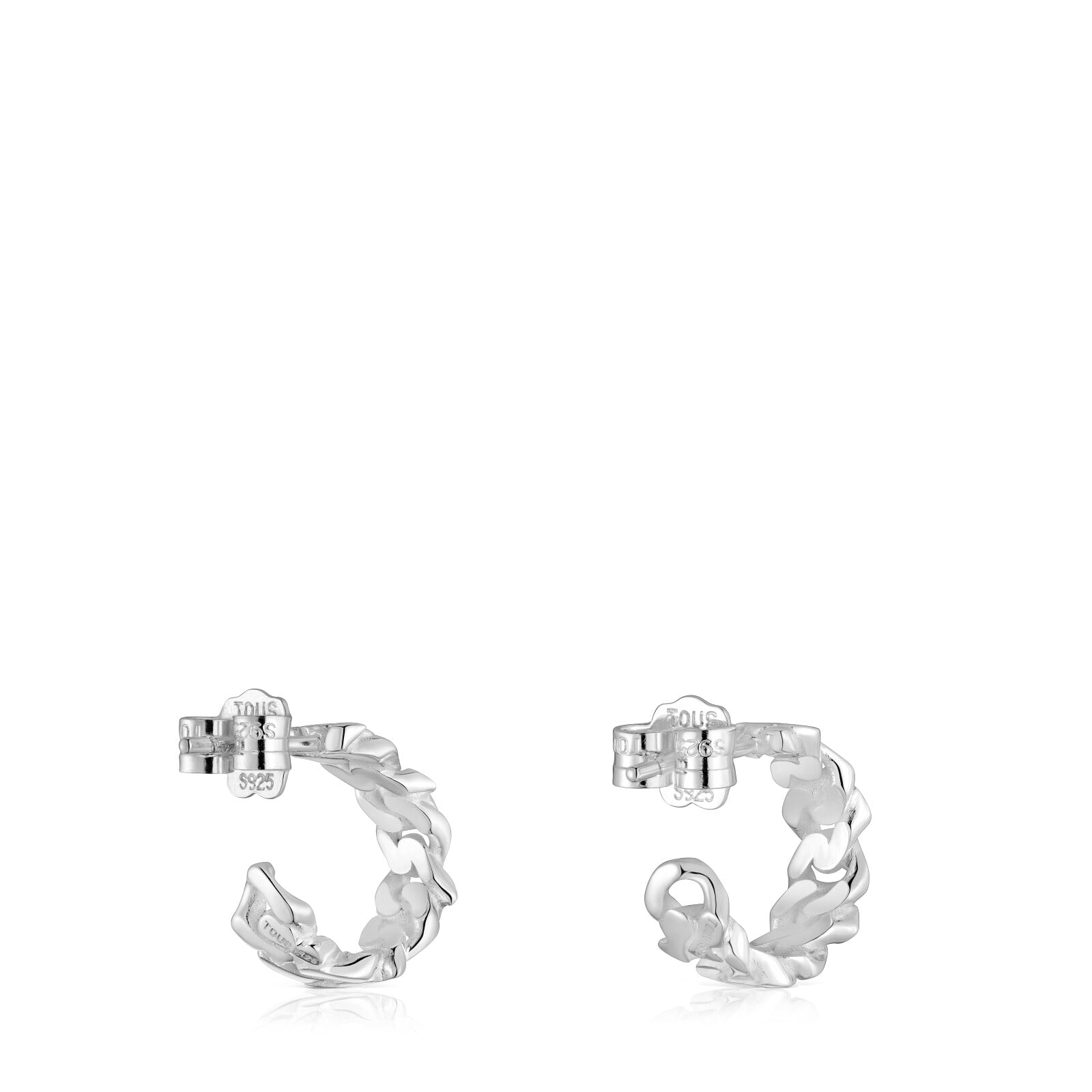 ARETES DE ARO DE PLATA 27 MM BEAR'S CHAIN - 3