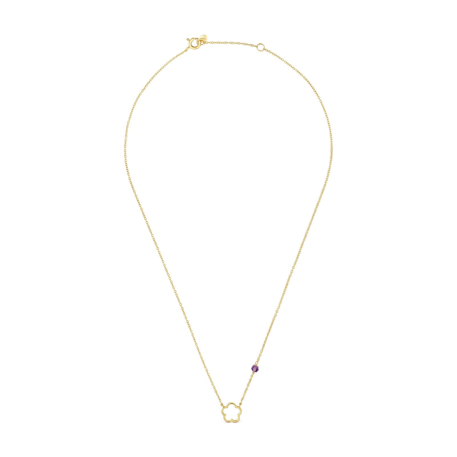 COLLAR FLOR DE ORO 9 KT Y AMATISTA TOUS SILUETA - 2