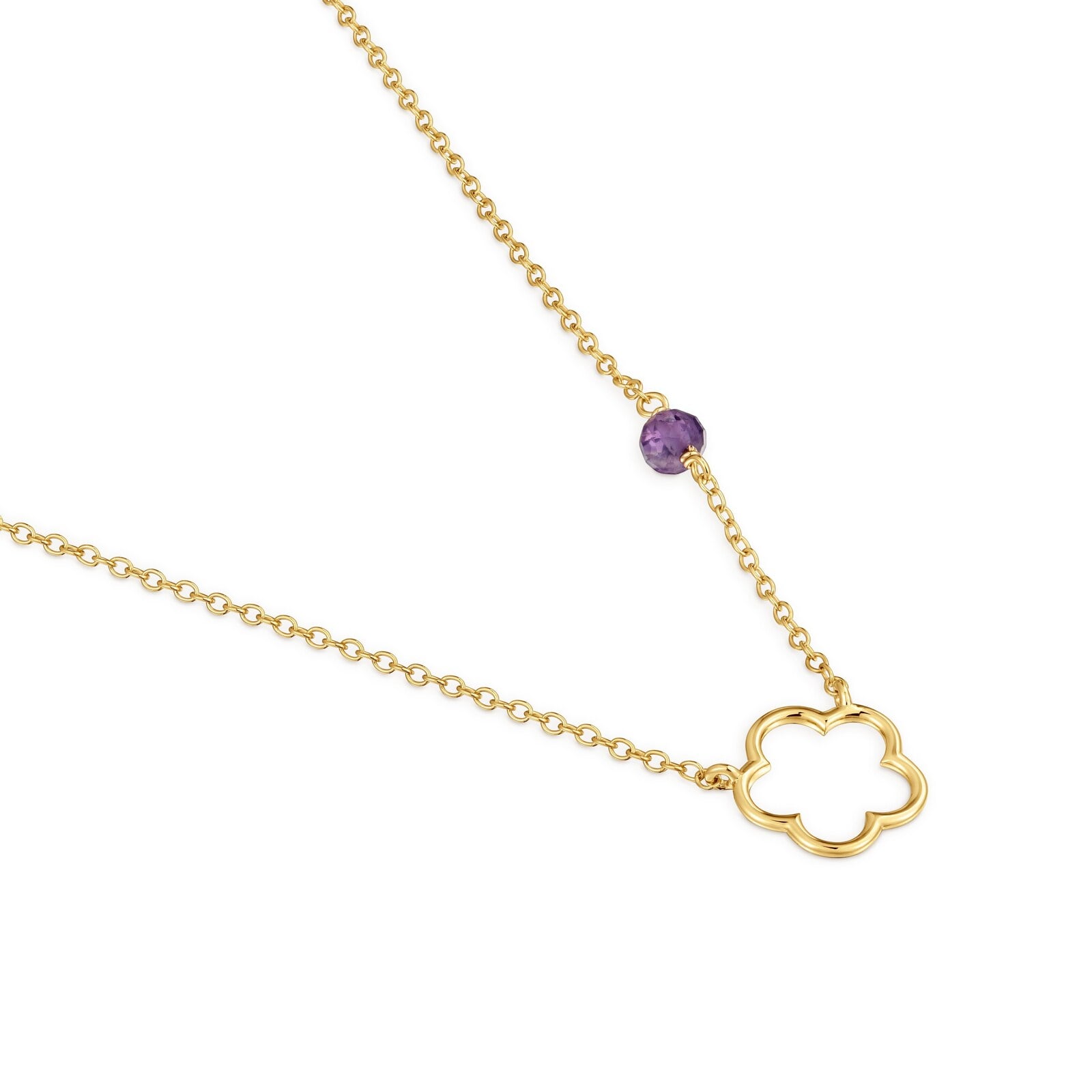 COLLAR FLOR DE ORO 9 KT Y AMATISTA TOUS SILUETA - 3