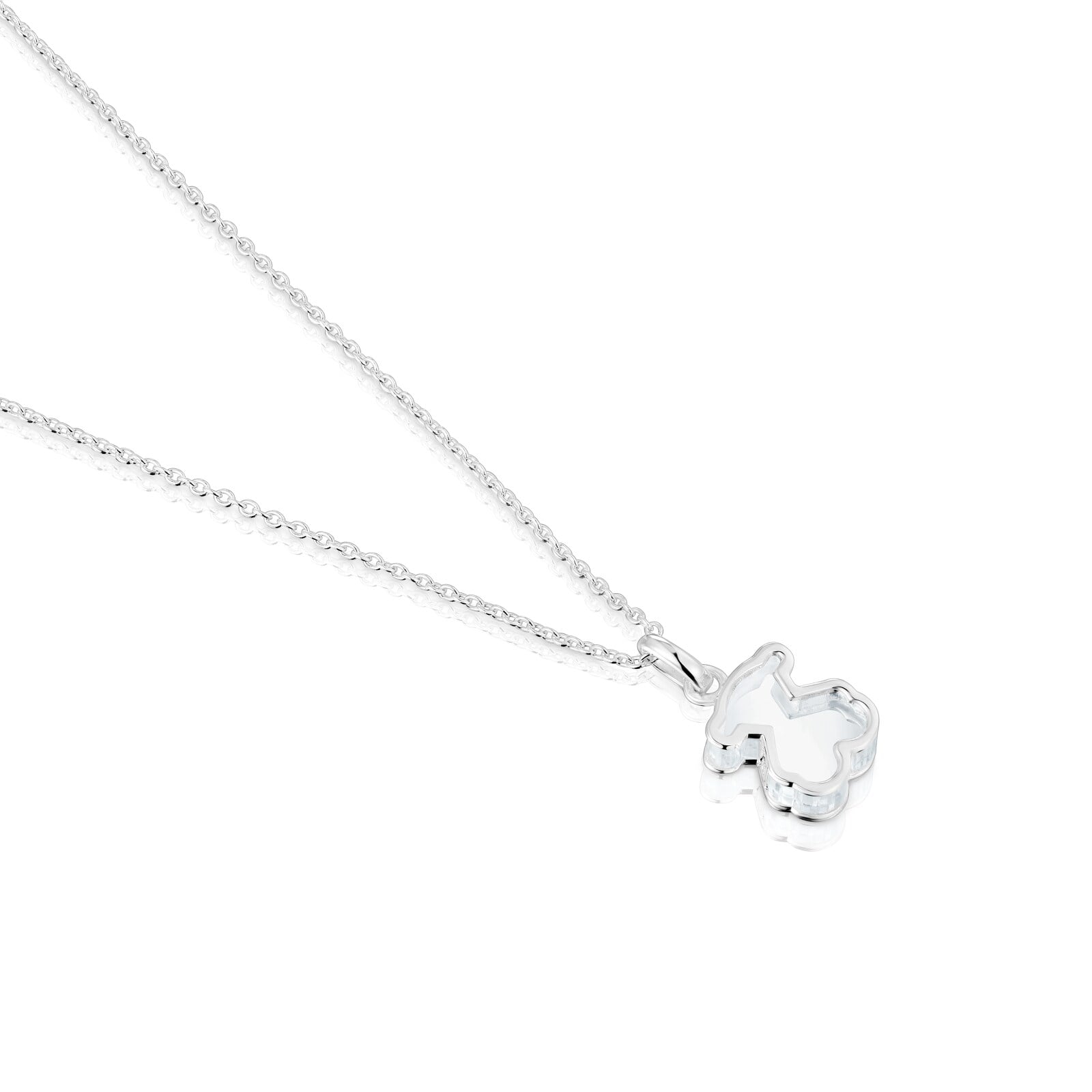 COLLAR CORTO DE PLATA Y METACRILATO BLANCO GALAXY - 3
