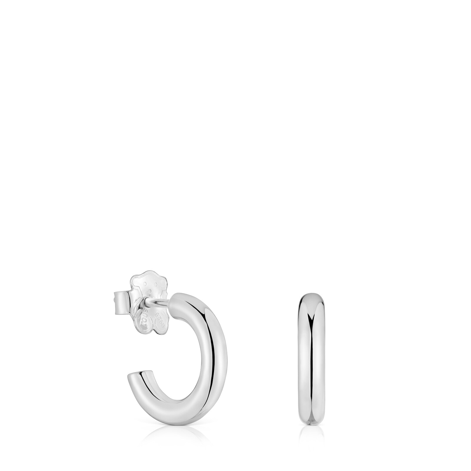 ARETES ARO CORTOS DE PLATA 8 MM BASICOS - 1