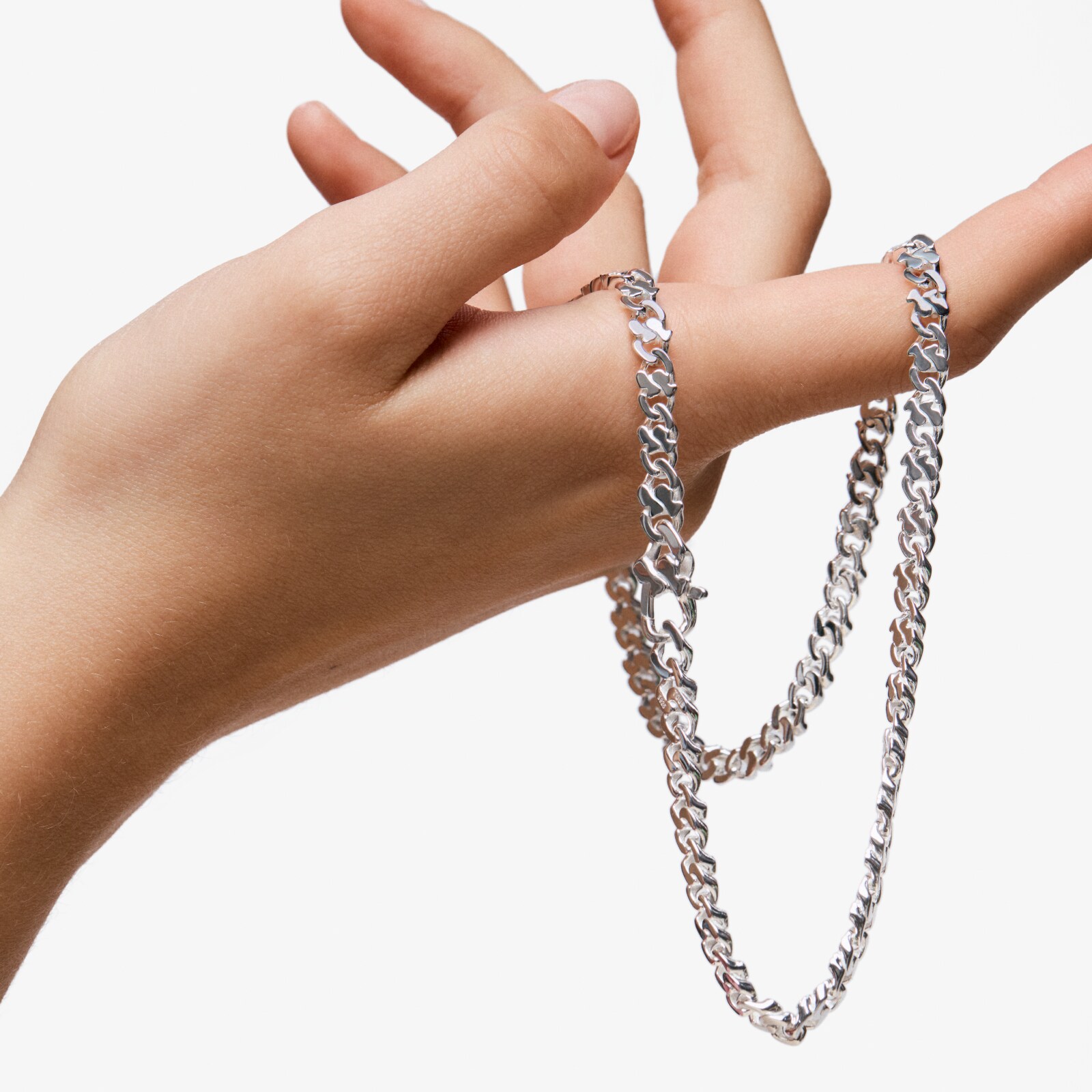 COLLAR CADENA CORTO DE PLATA 9 MM BEAR'S CHAIN - 4