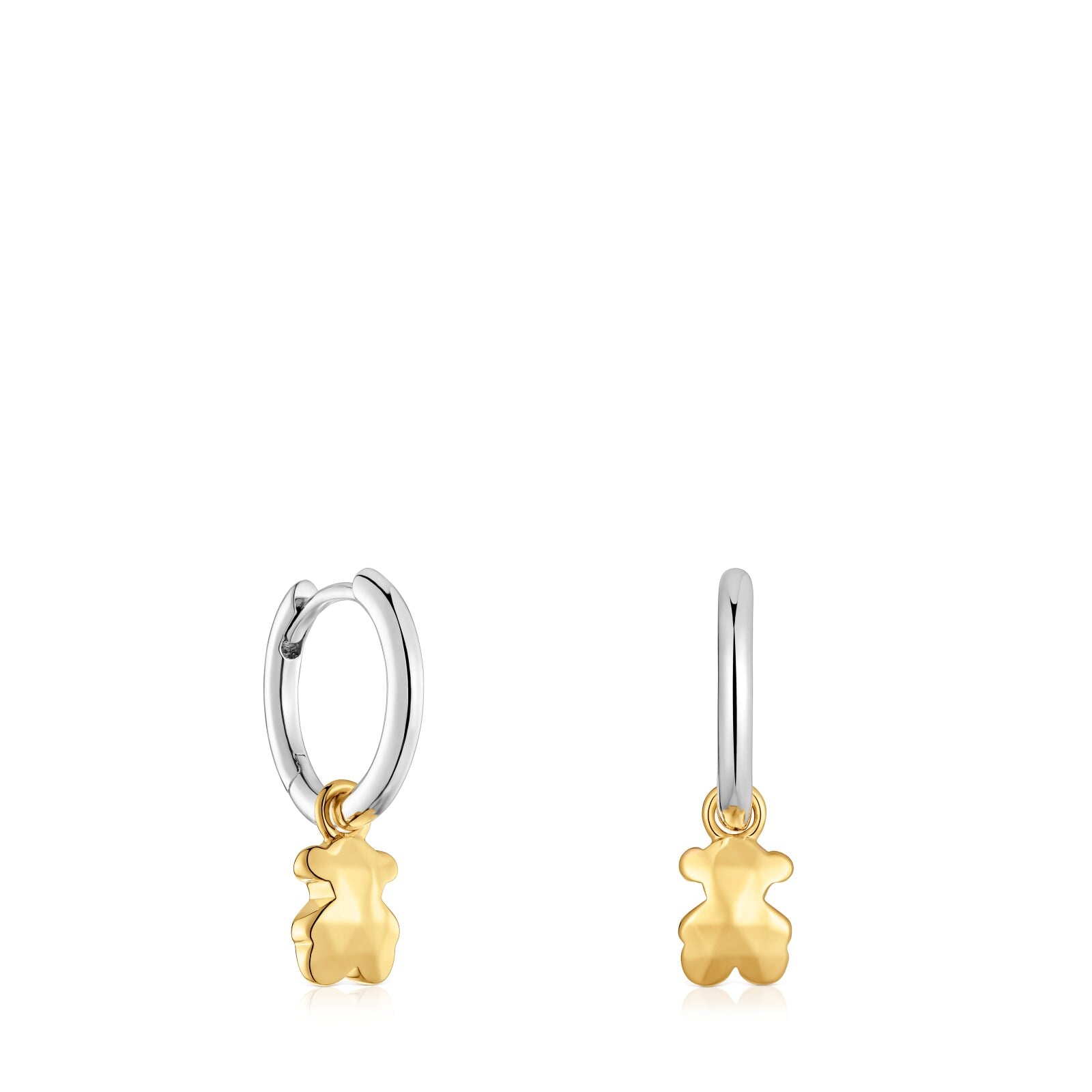 ARETES DE ARO MOTIVO OSO BICOLOR ICON METAL - 1