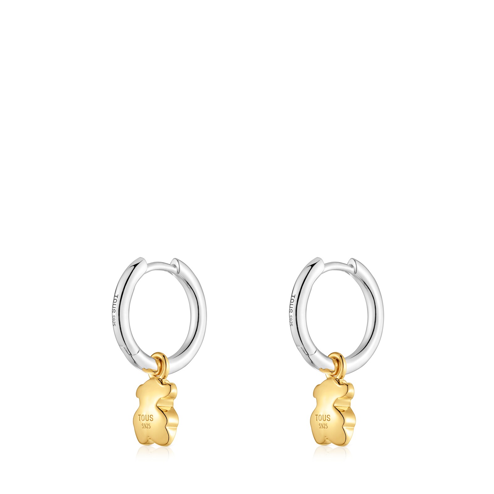ARETES DE ARO MOTIVO OSO BICOLOR ICON METAL - 2