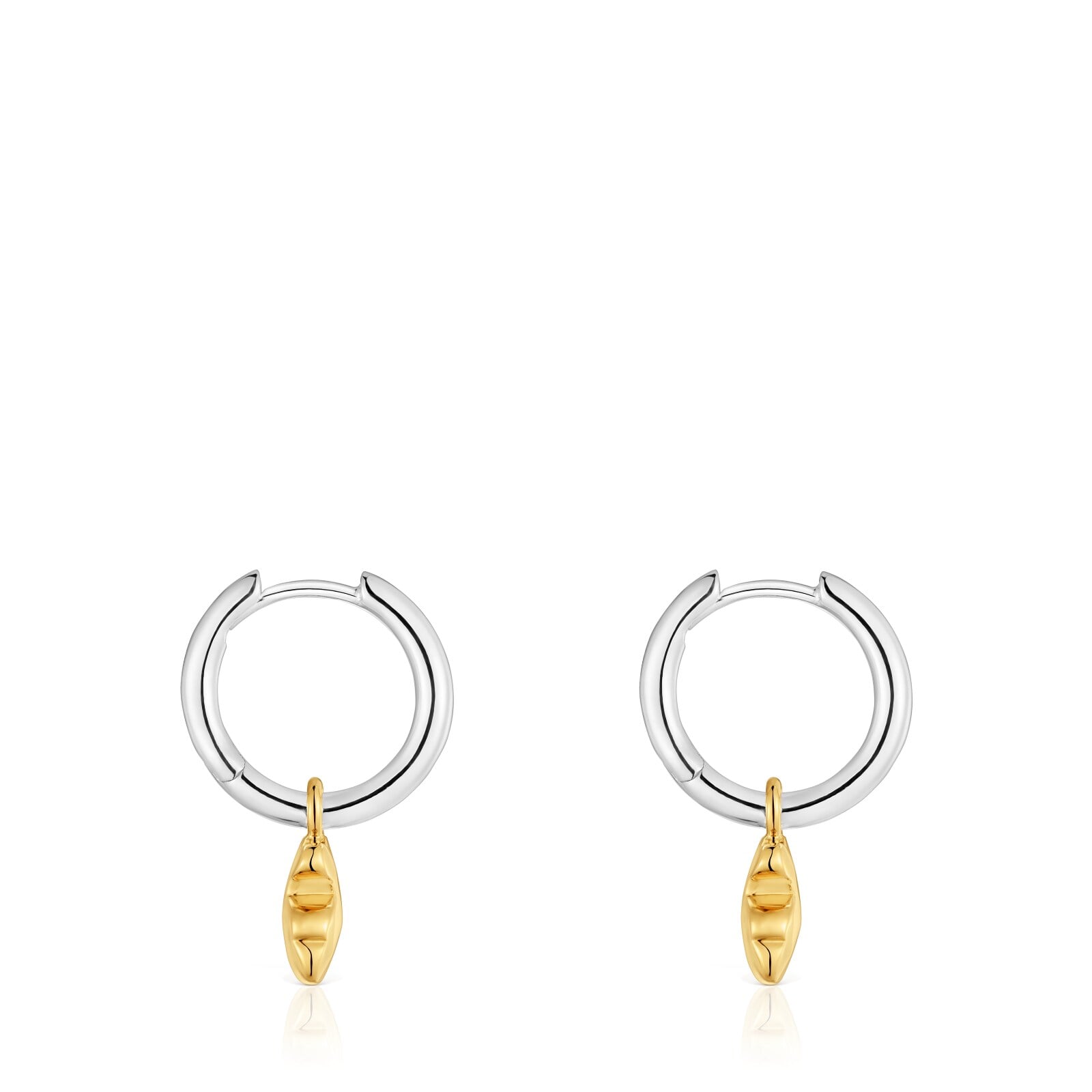 ARETES DE ARO MOTIVO OSO BICOLOR ICON METAL - 3