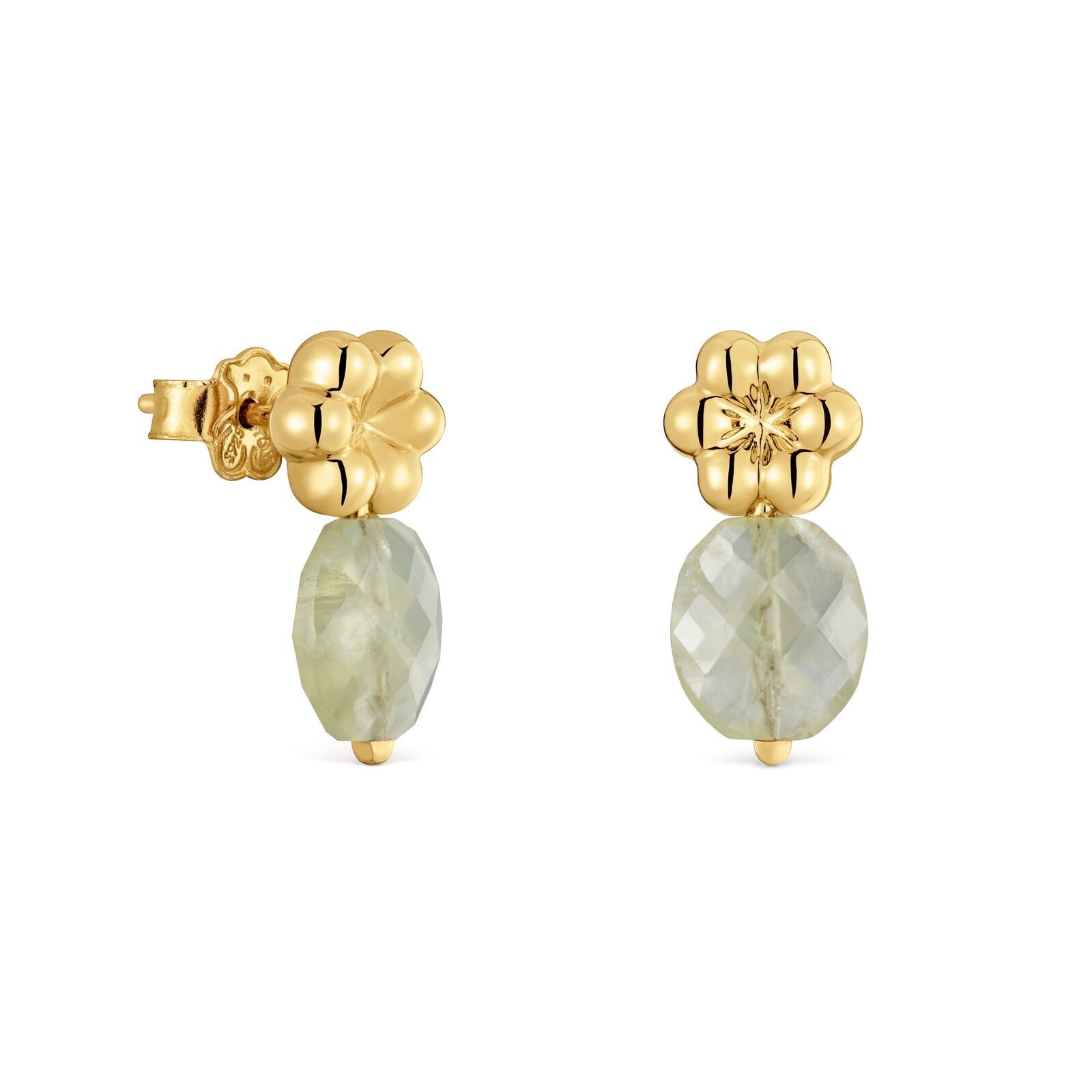 ARETES CON BAÑO DE ORO 18 KT SOBRE PLATA Y PREHENITA TOUS BOLD MOTIF - 1