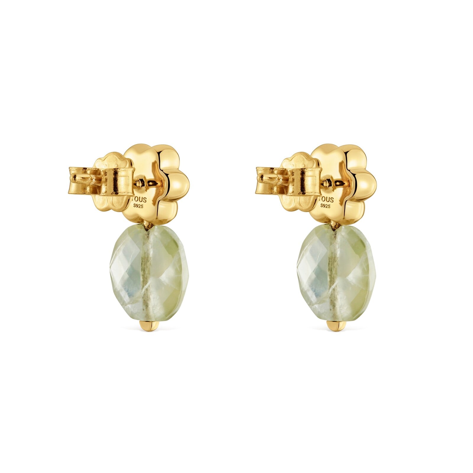 ARETES CON BAÑO DE ORO 18 KT SOBRE PLATA Y PREHENITA TOUS BOLD MOTIF - 2
