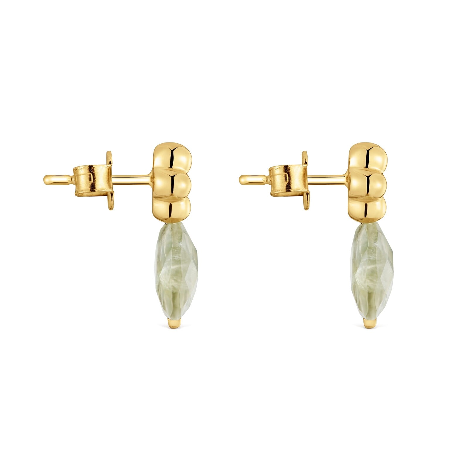 ARETES CON BAÑO DE ORO 18 KT SOBRE PLATA Y PREHENITA TOUS BOLD MOTIF - 3