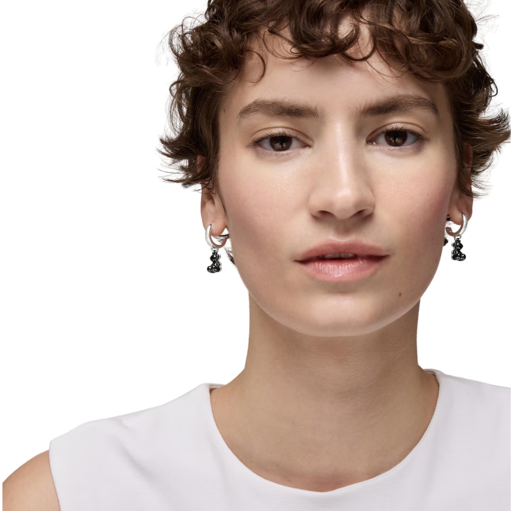 ARETES ARO DE PLATA CON CERÁMICA NEGRA TOUS Y DOBLE OSO BOLD BEAR - 6