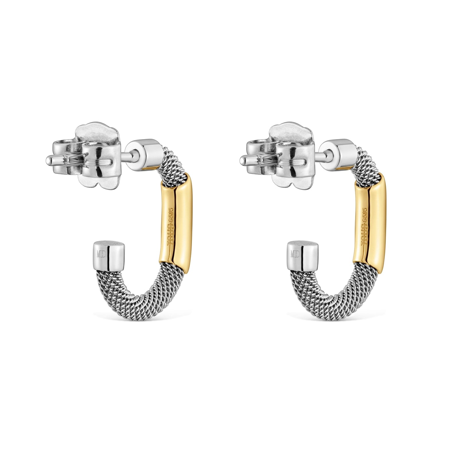 ARETES ARO DE ACERO Y ORO 14 KT TOUS UNLOCK - 2