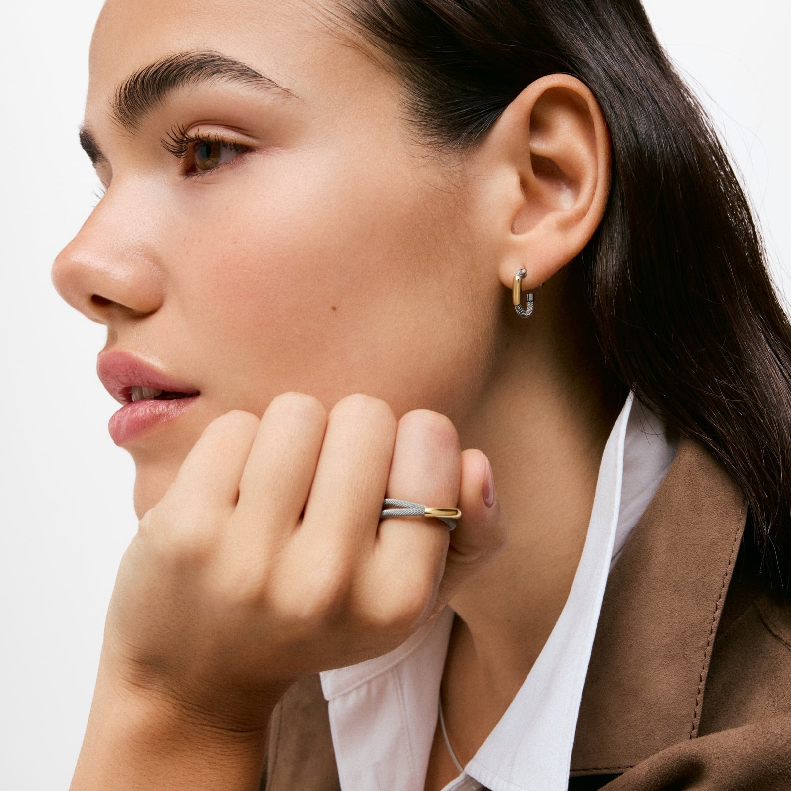 ARETES ARO DE ACERO Y ORO 14 KT TOUS UNLOCK - 4