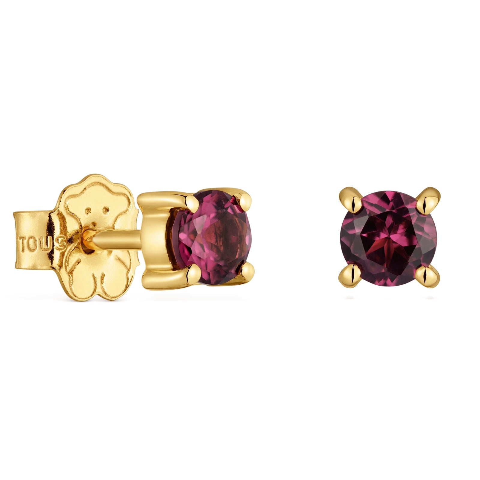 ARETES DE ORO 9 KT Y RODOLITAS TOUS BUCLE - 1