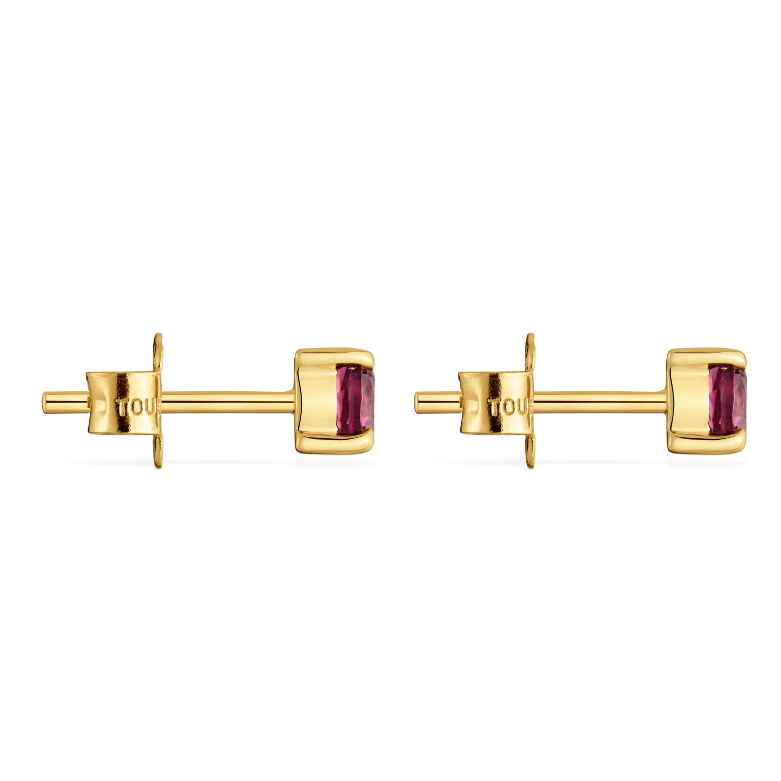 ARETES DE ORO 9 KT Y RODOLITAS TOUS BUCLE - 2
