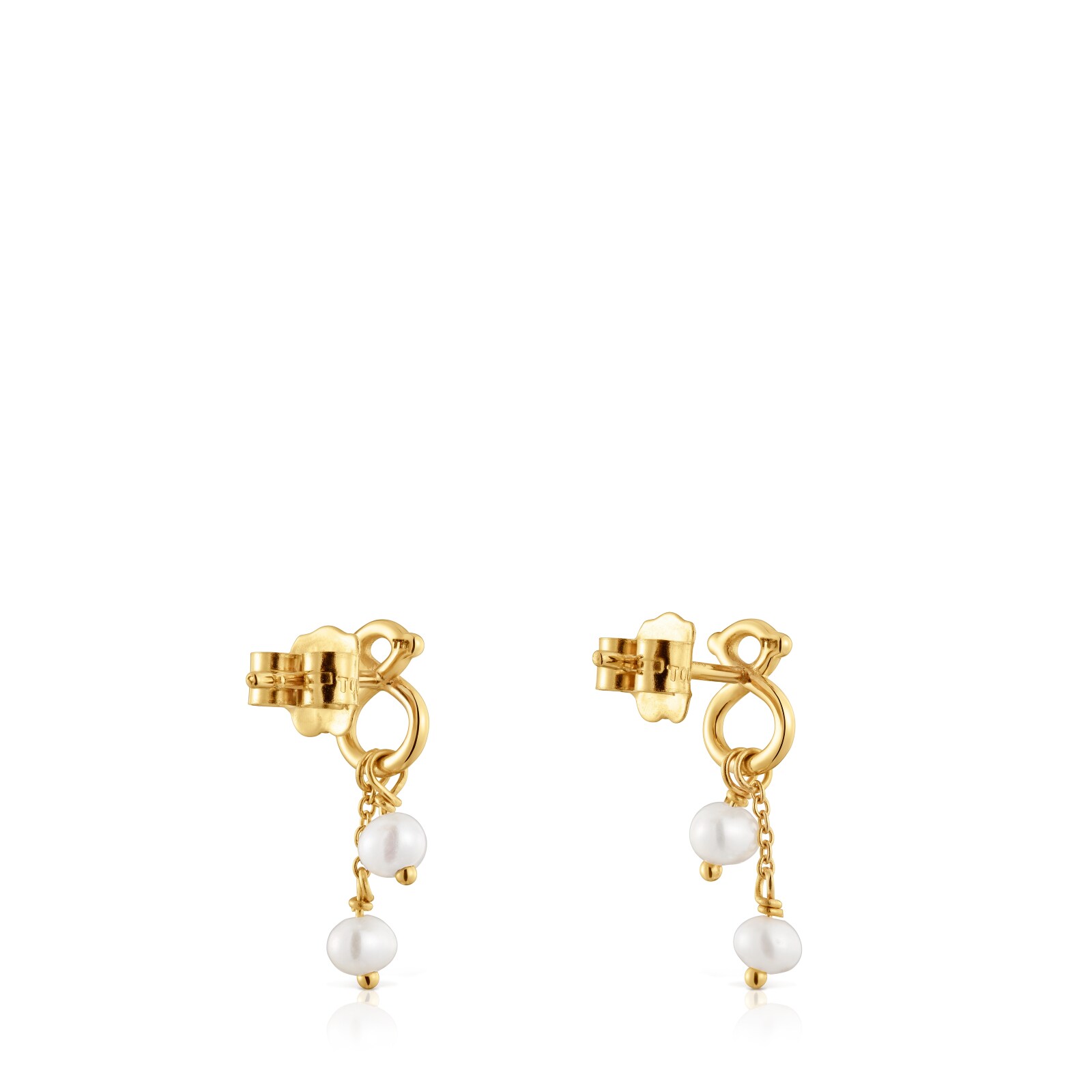 ARETES LARGOS DE ORO 9 KT MOTIVO OSO Y PERLAS CULTIVADAS TOUS INFINITY - 2