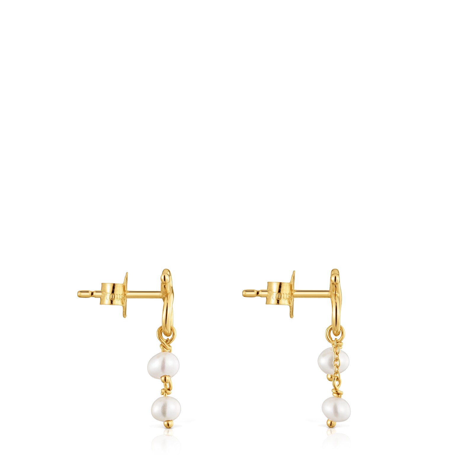 ARETES LARGOS DE ORO 9 KT MOTIVO OSO Y PERLAS CULTIVADAS TOUS INFINITY - 3