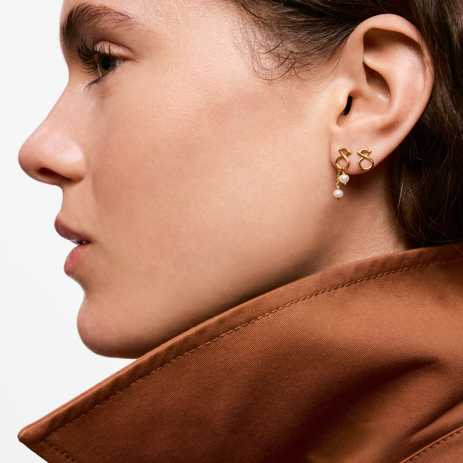 ARETES LARGOS DE ORO 9 KT MOTIVO OSO Y PERLAS CULTIVADAS TOUS INFINITY - 4