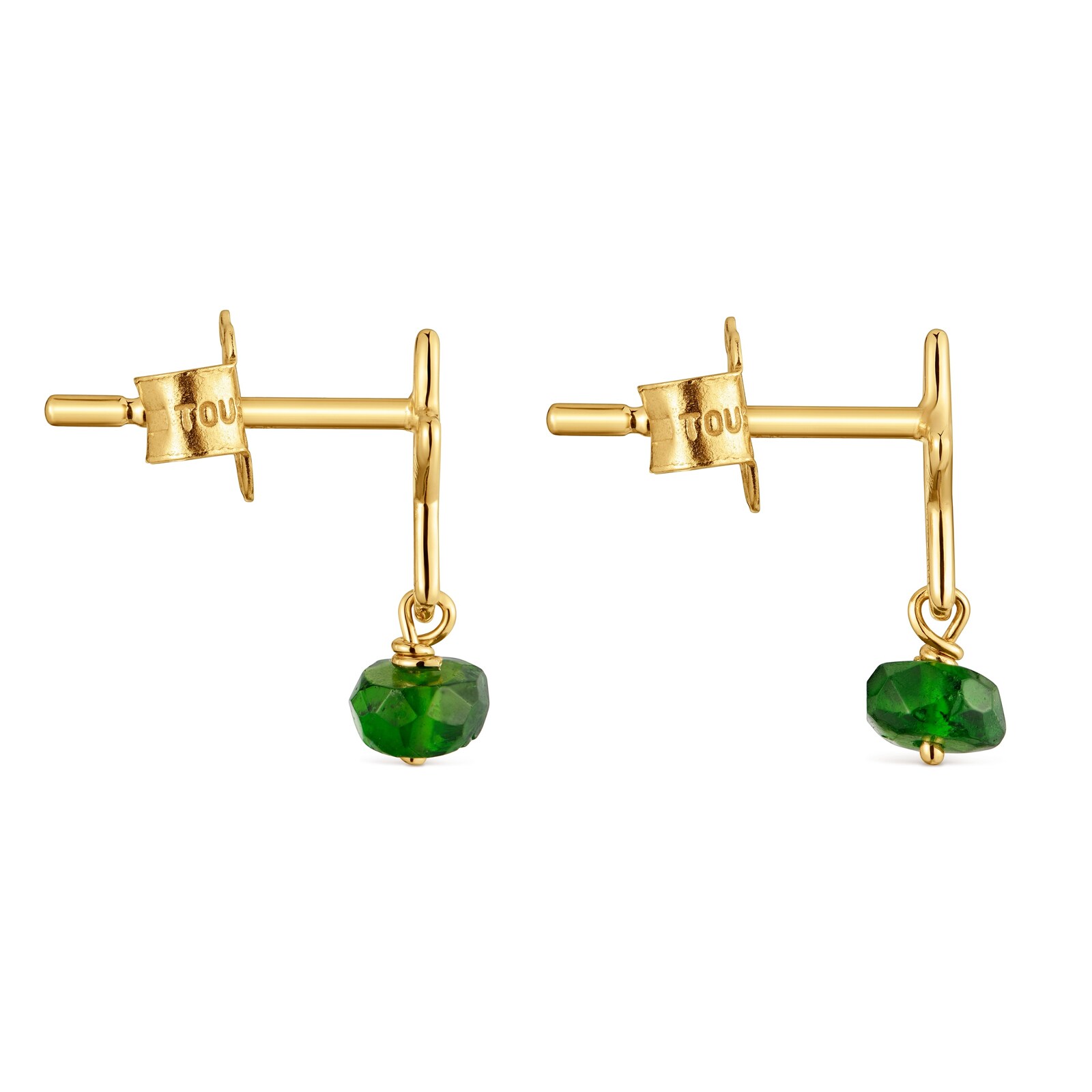 ARETES ESTRELLA DE ORO 9 KT Y CROMODIÓPSIDO TOUS SILUETA - 2