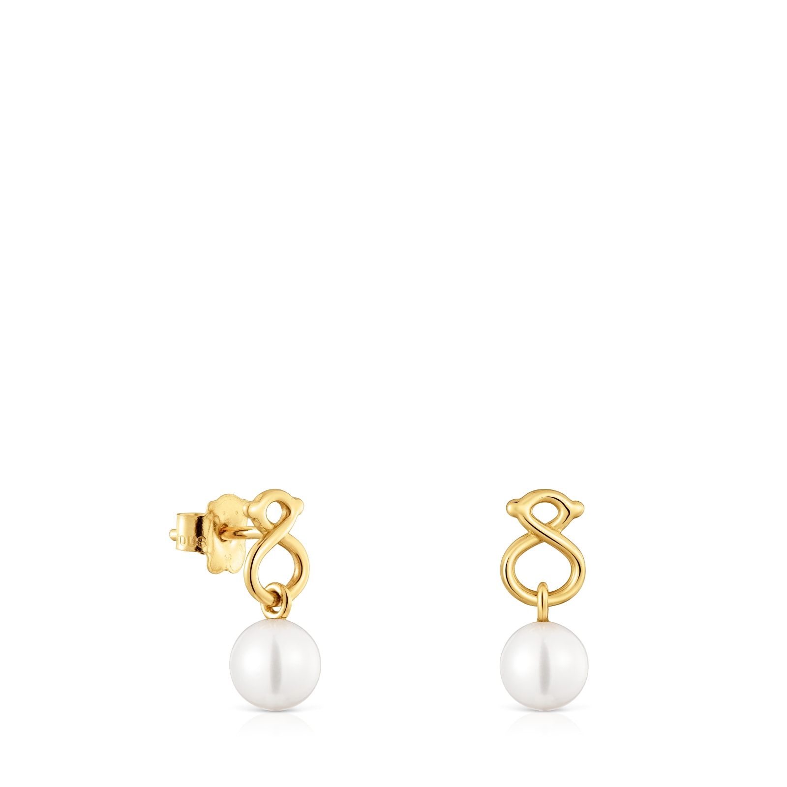 ARETES DE ORO 9 KT MOTIVO OSO Y PERLAS CULTIVADAS TOUS INFINITY - 1