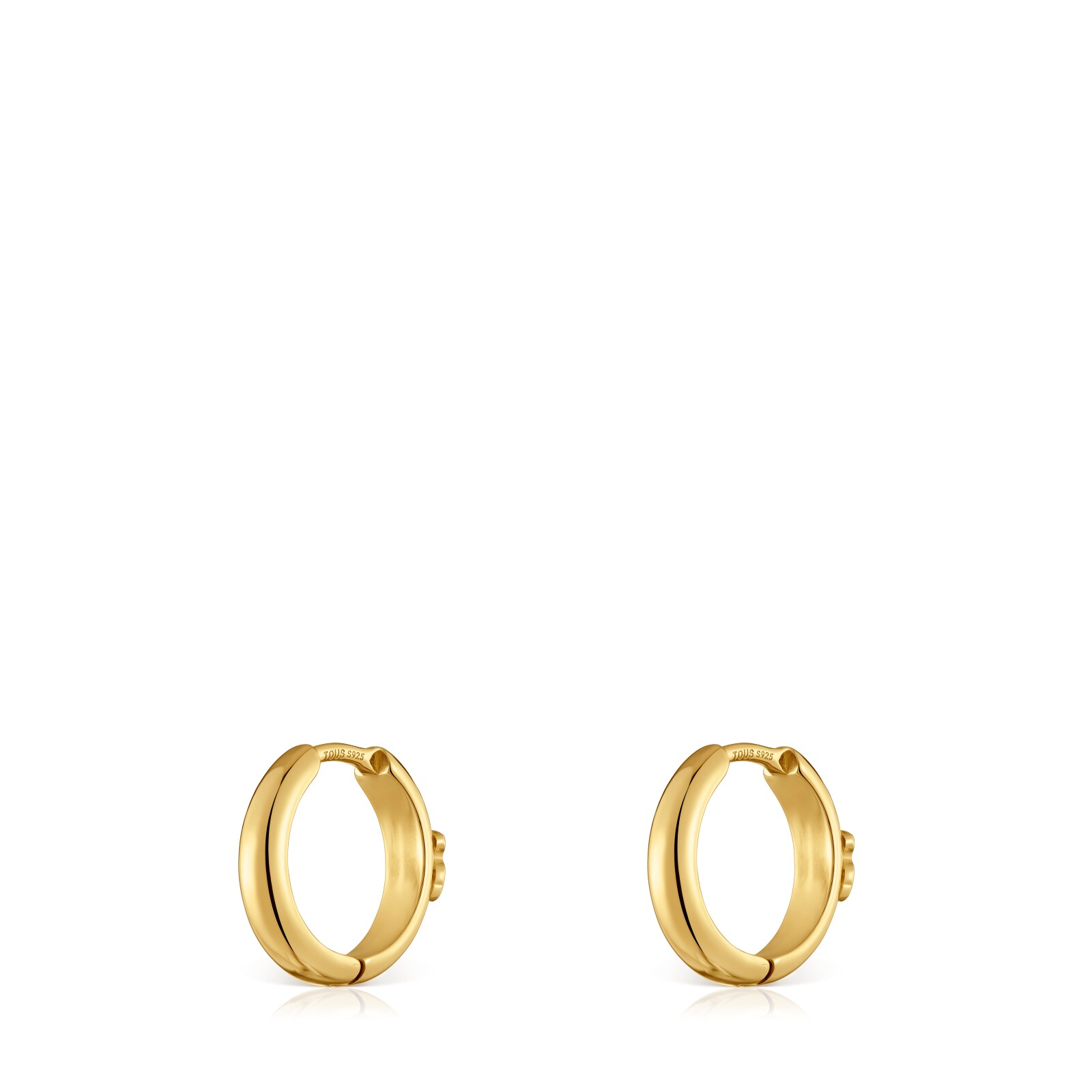 ARETES ARO CON OSO Y BAÑO DE ORO DE 18 KT SOBRE PLATA 12 MM TOUS BASICS - 2